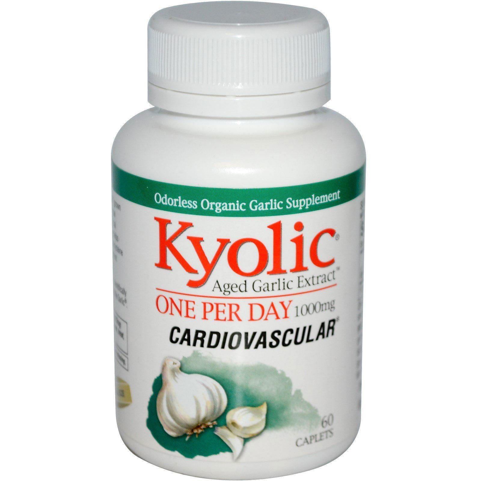 Kyolic, Aged Garlic Extract, Una ingesta diaria, Refuerzo cardiovascular, 1000 mg, 60 comprimidos oblongos