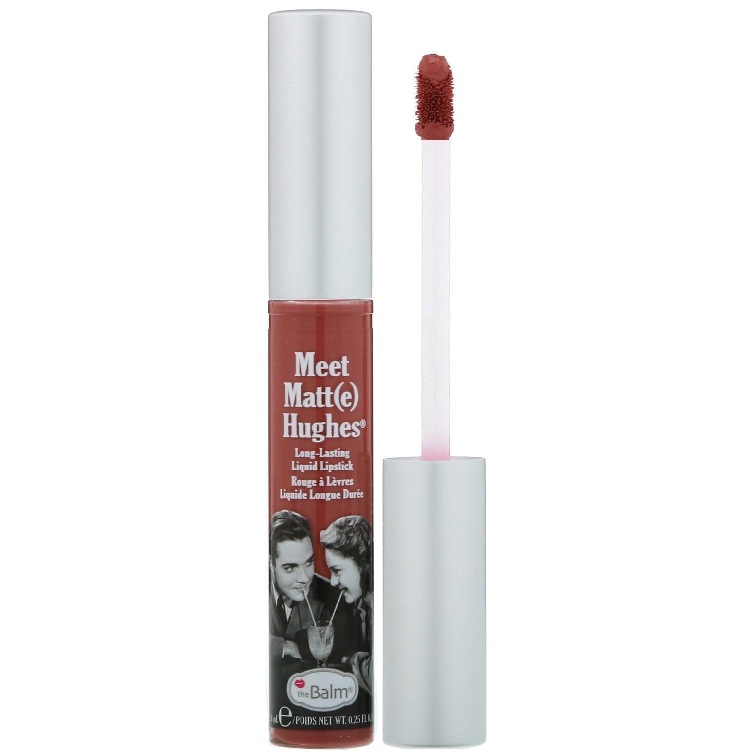 theBalm Cosmetics, Meet Matt(e) Hughes, Lápiz de labios líquido de larga duración, Rosa oscuro, 7,4 ml (0,25 oz. líq.)