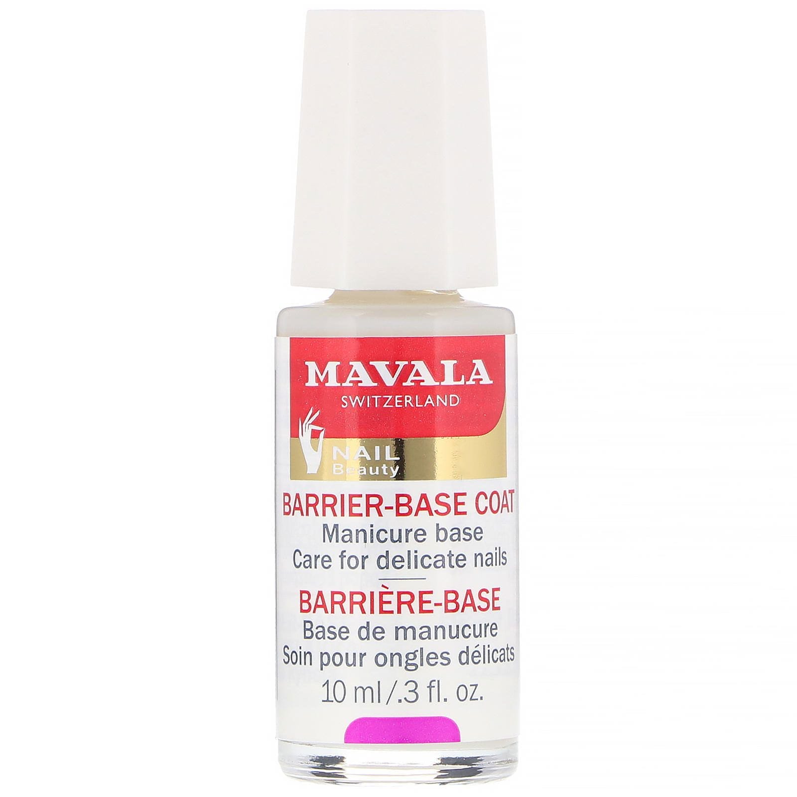 Mavala, Base barrera, Base para el cuidado de uñas delicadas, 10 ml (0,3 oz. líq.)