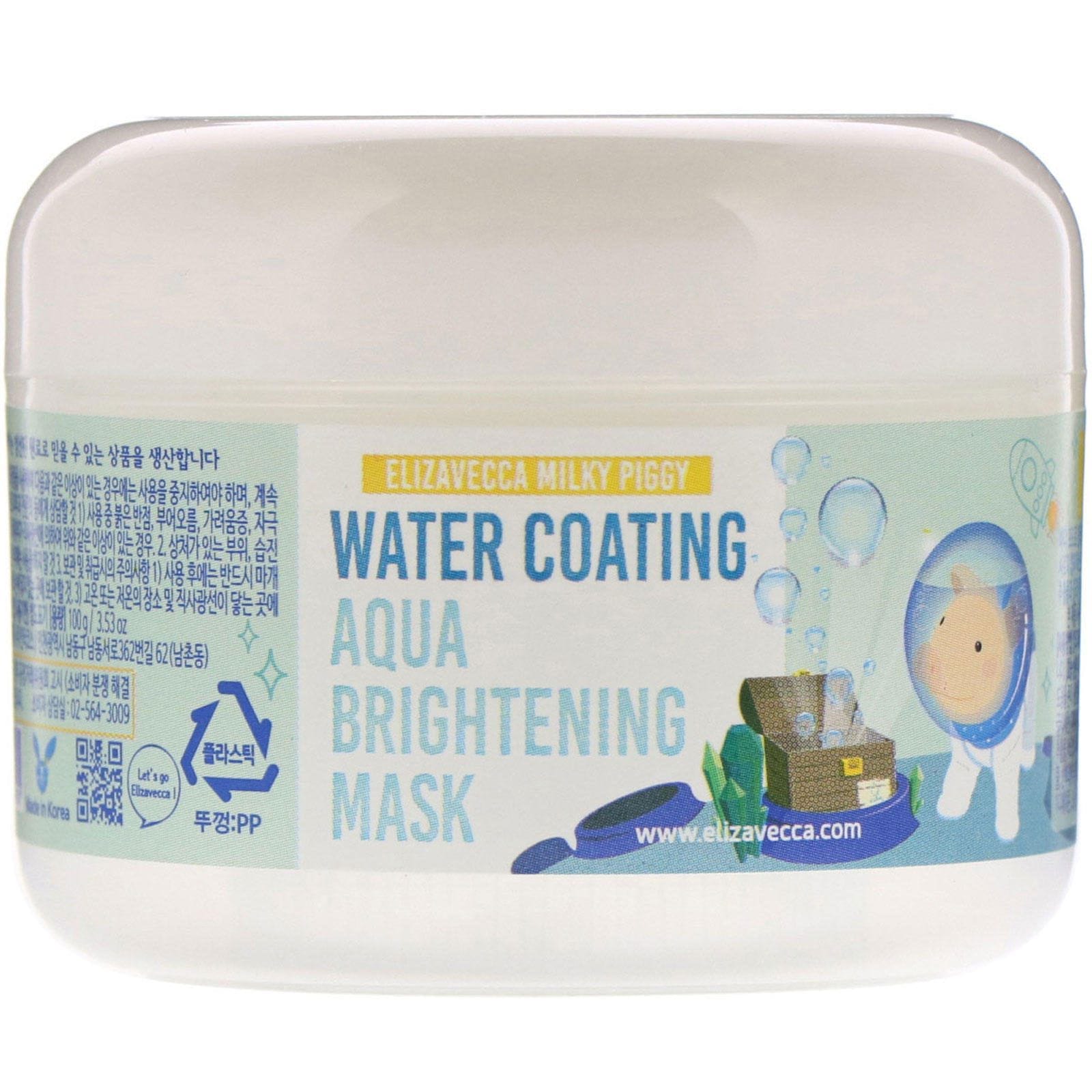 Elizavecca, Milky Piggy, Mascarilla hidratante e iluminadora Water Coating Aqua, 100 g (3,53 oz)