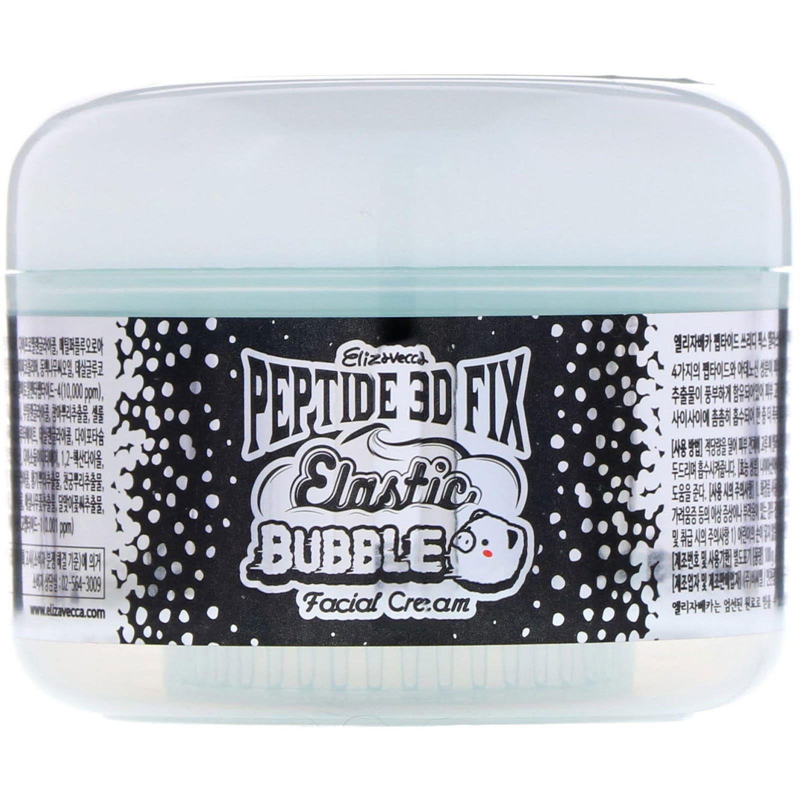Elizavecca, Péptido 3D reparador Burbujas elásticas Crema facial, 3.53 oz (100 g)