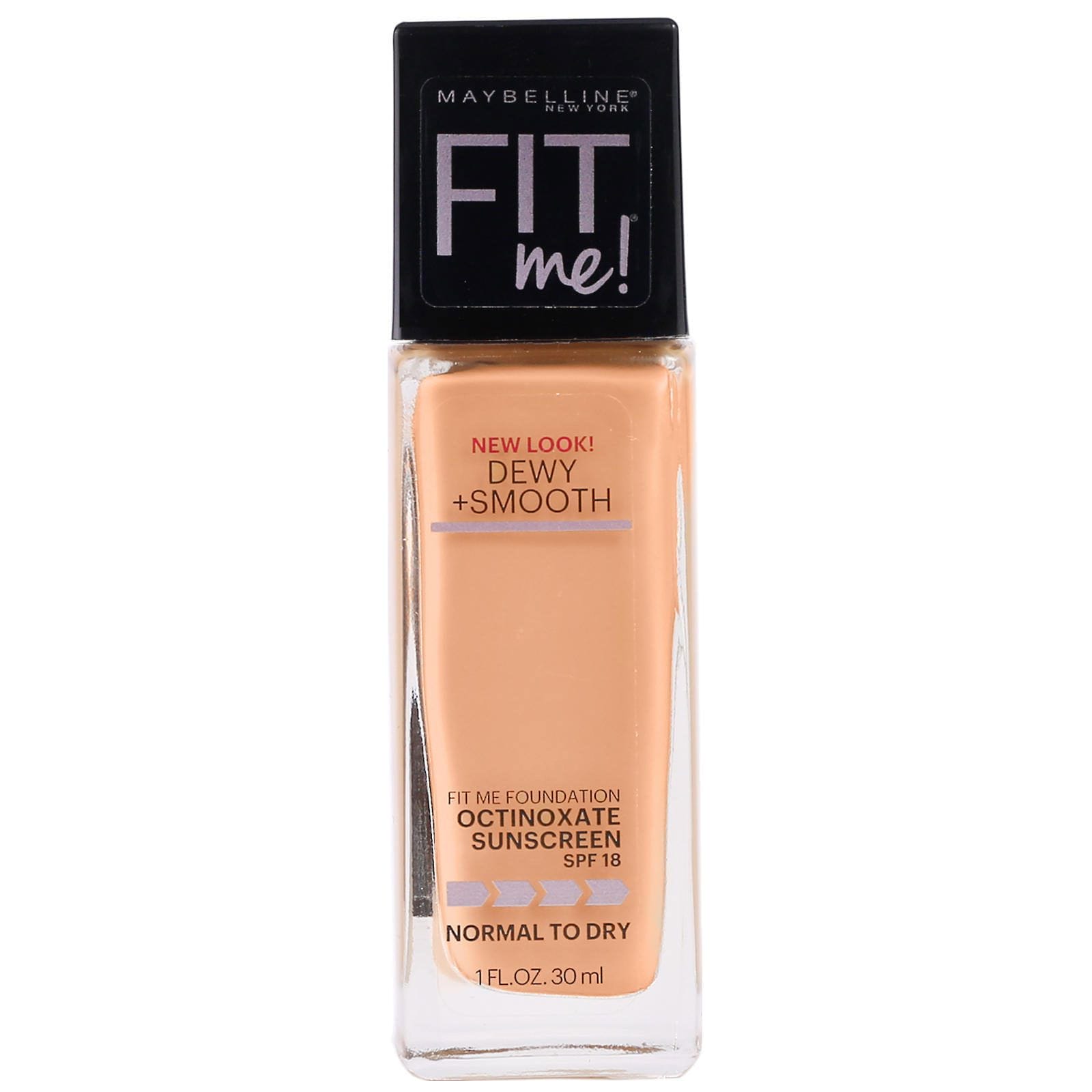 Maybelline, Fit Me, Dewy + Smooth, Base suavizante e hidratante, 240 Golden Beige (beige dorado), 30 ml (1 oz. líq.)
