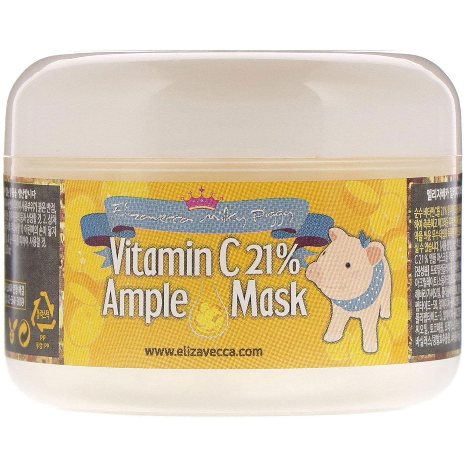 Elizavecca, Mascarilla con ampolla de vitamina C al 21 % Milky Piggy, 3,53 oz. (100 g)