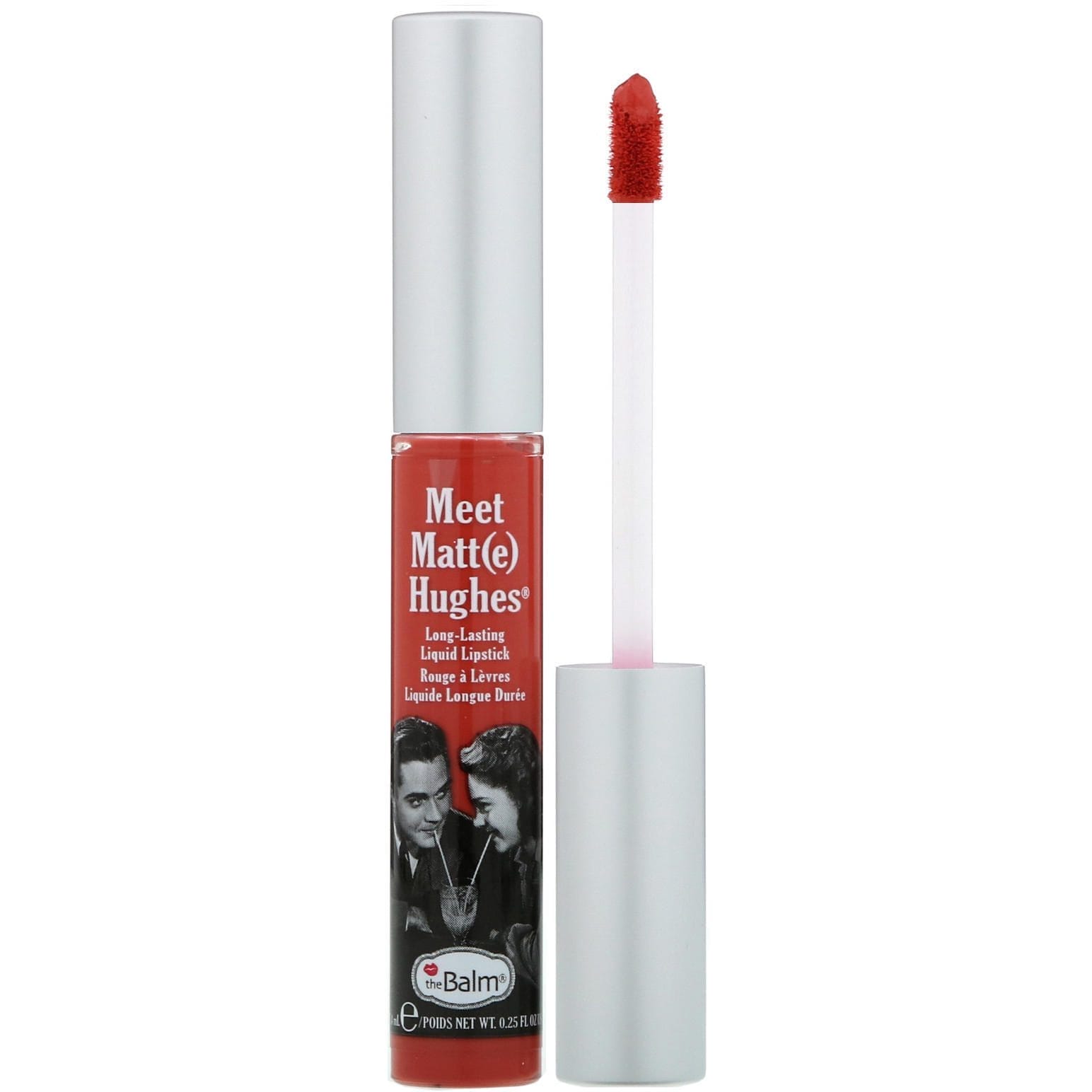 theBalm Cosmetics, Meet Matt(e) Hughes, Lápiz de labios líquido de larga duración, Rosa coral, 7,4 ml (0,25 oz. líq.)