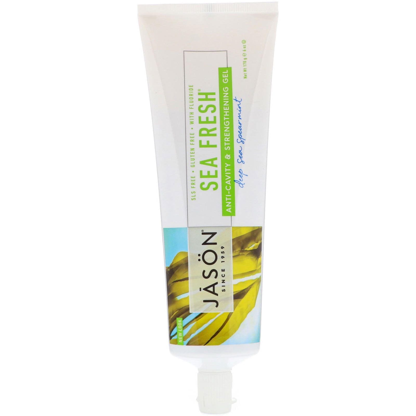 Jason Natural, Sea Fresh, gel anticaries y de fortalecimiento, menta del mar profundo, 6 oz (170 g)