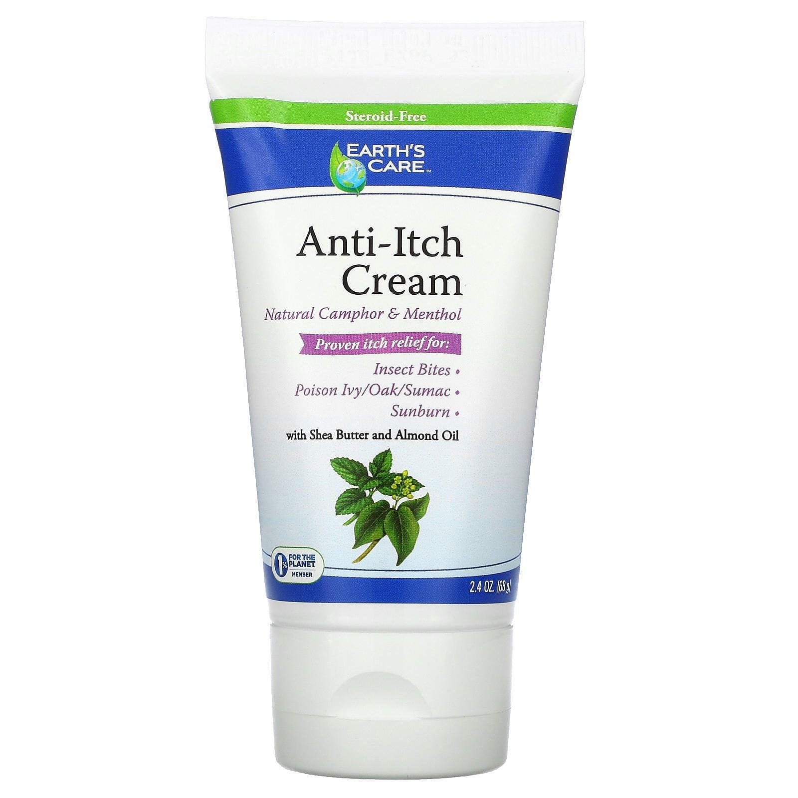 Earth's Care, Anti-Itch Cream, Shea Butter and Almond Oil, 2.4 oz, (68 g)