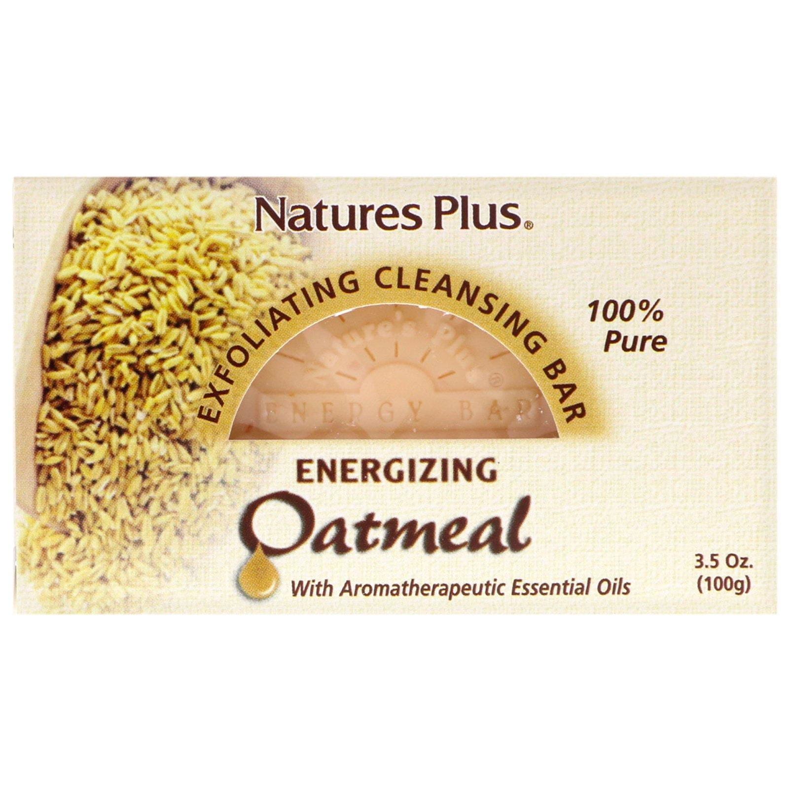 Nature's Plus, Barra de limpieza exfoliante de avena, 3,5 oz. (100 g)