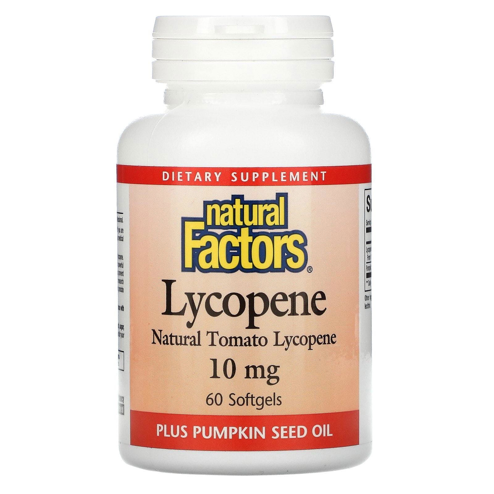 Natural Factors, Licopeno, 10 mg, 60 perlas