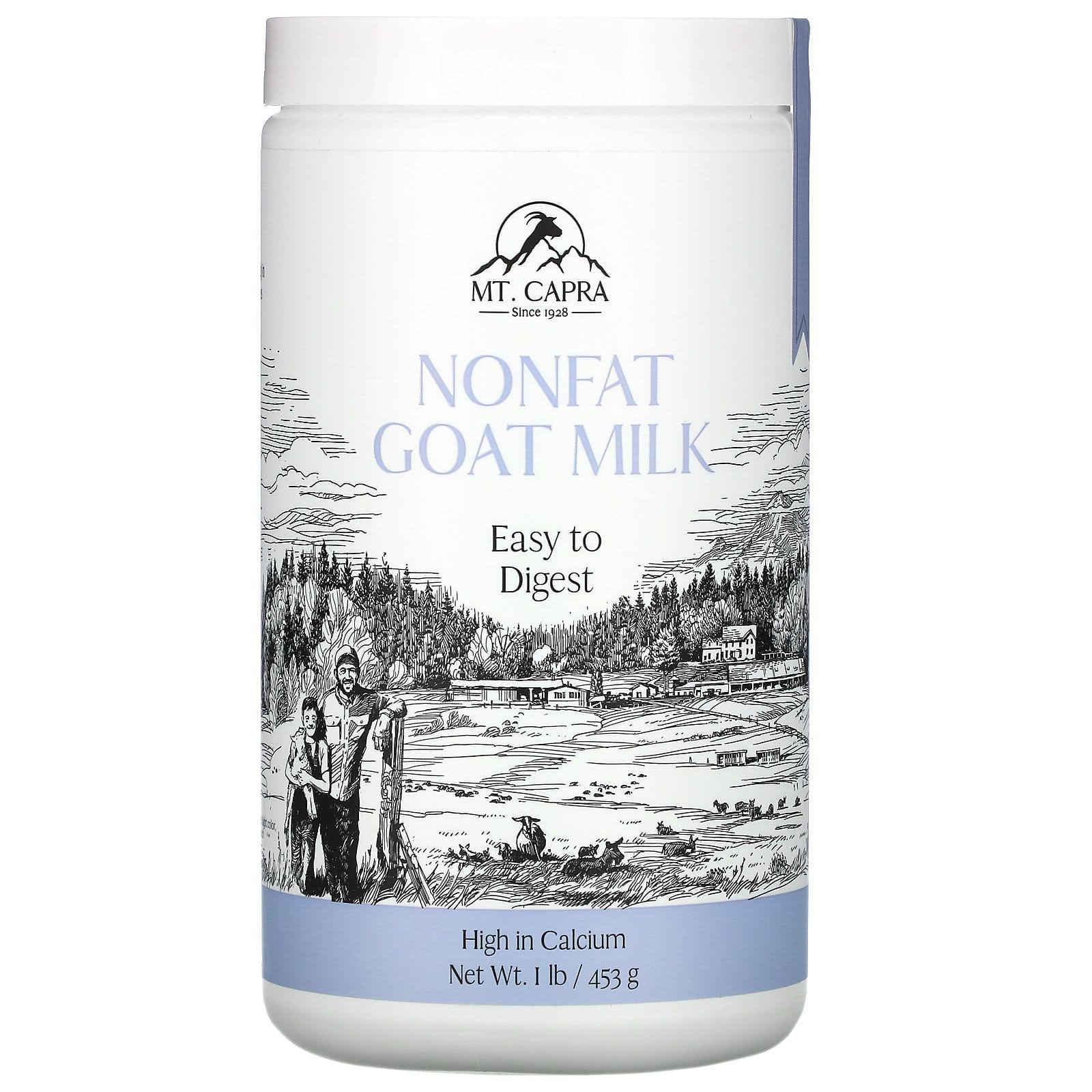 Mt. Capra, CapraMilk, Polvo de Leche de cabra sin grasa, 1 lb. (453 g)