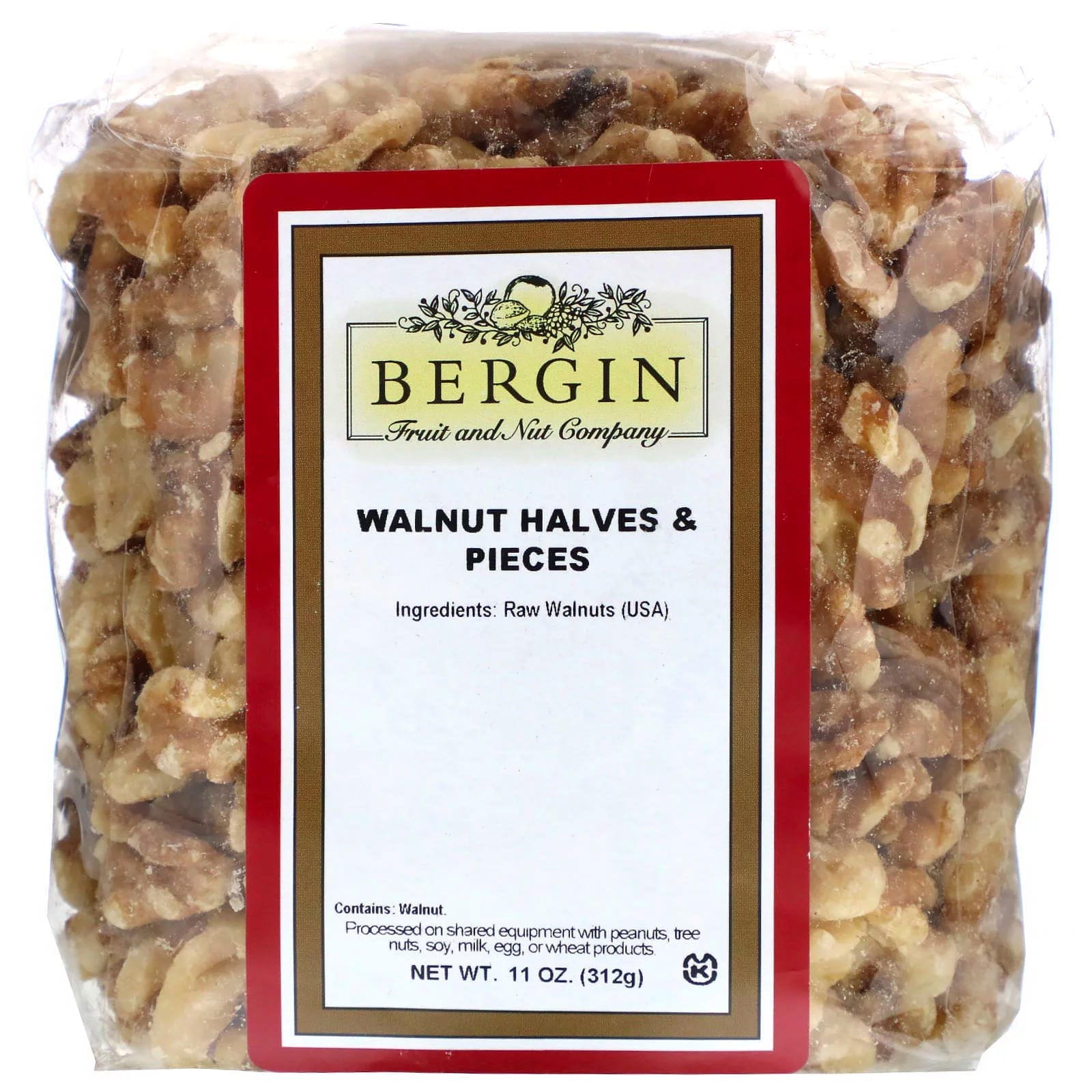 Bergin Fruit and Nut Company, Mitades y trozos de nuez, 312 g (11 oz)