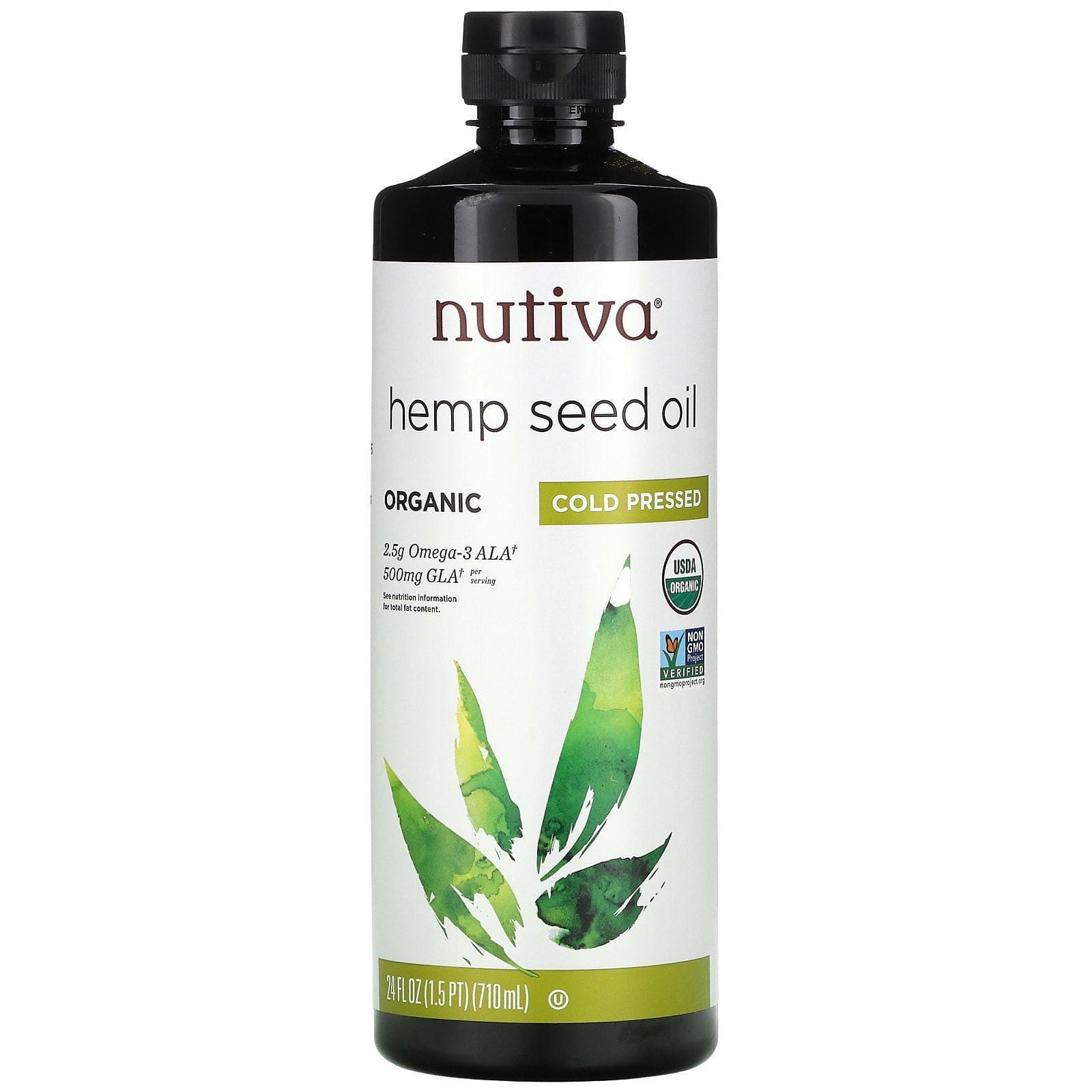 Nutiva, Aceite de Cáñamo Orgánico, Prensado en Frío, 24 fl oz (710 ml)