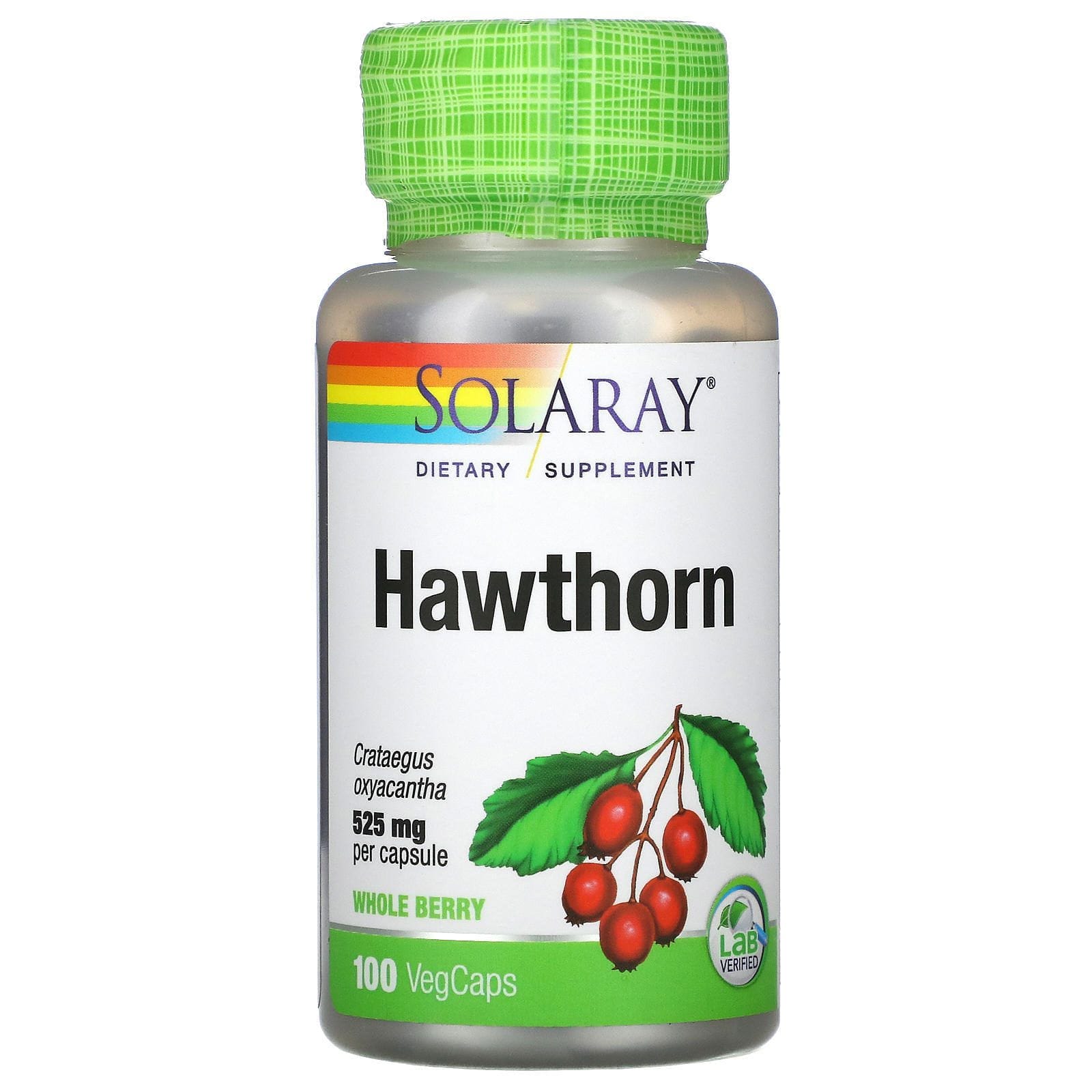 Solaray, Hawthorn, 525 mg, 100 VegCaps