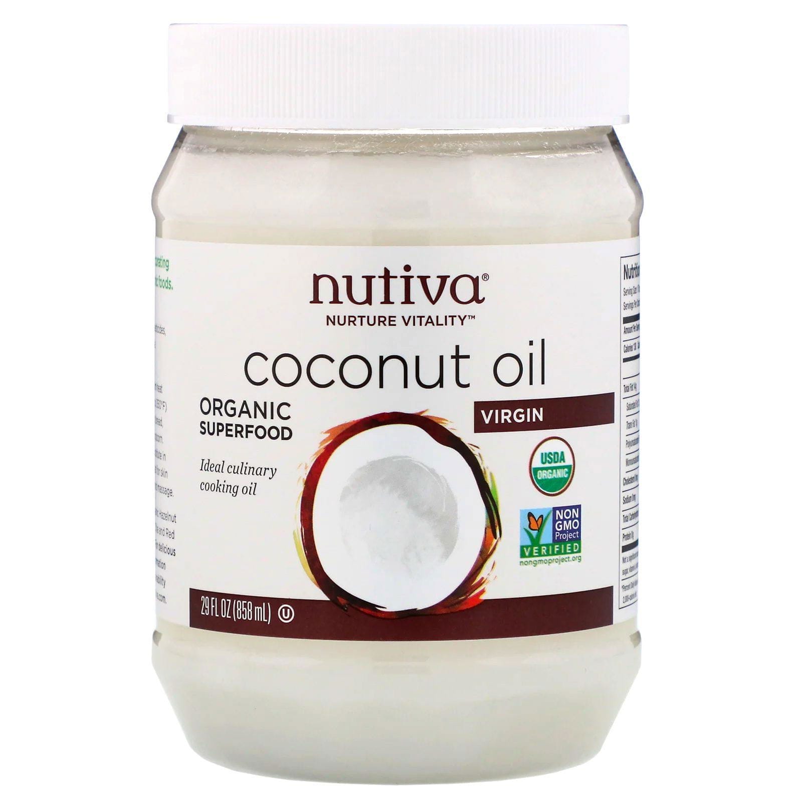 Nutiva, Aceite de Coco Orgánico, Virgen, 29 fl oz (858 ml)