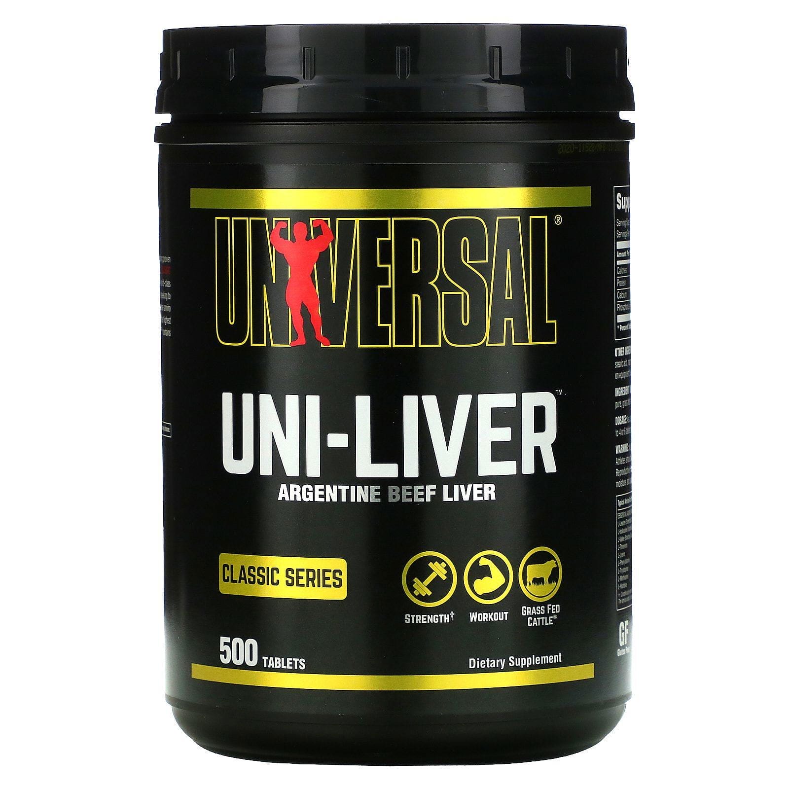 Universal Nutrition, Uni-Liver, Argentine Beef Liver, Classic Series, 500 Tablets