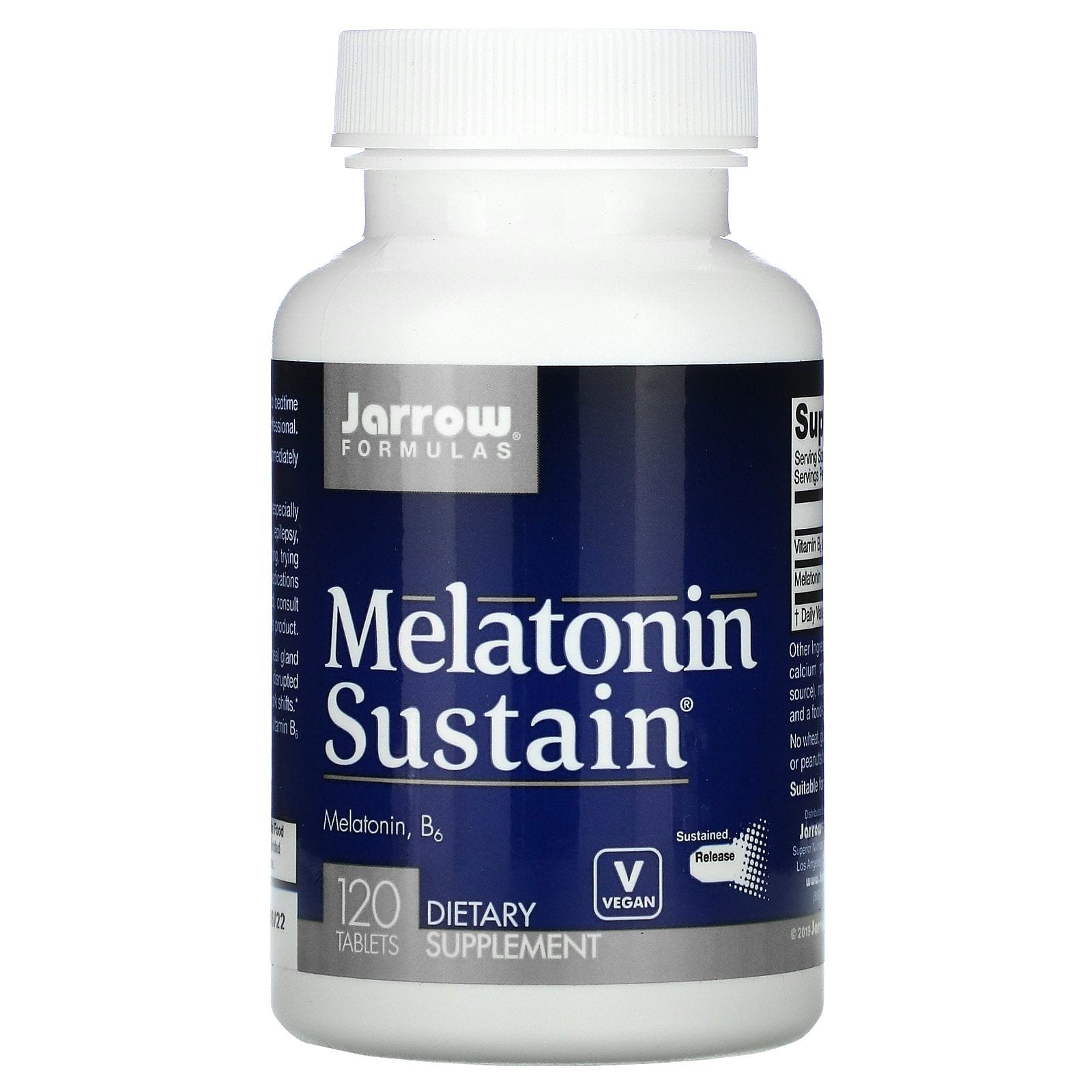 Jarrow Formulas, Melatonin Sustain, suplemento de melatonina, 120 tabletas