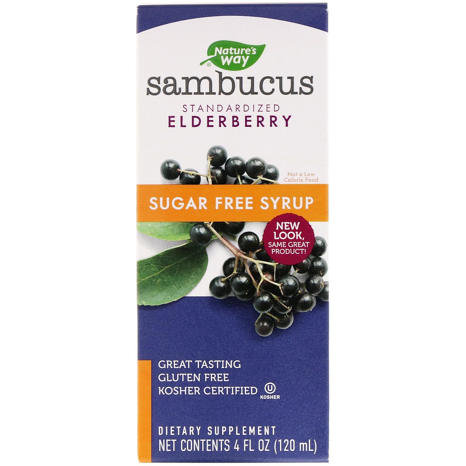 Nature's Way, Jarabe de saúco (Sambucus) estandarizado, Sin azúcar, 120 ml (4 oz. líq.)
