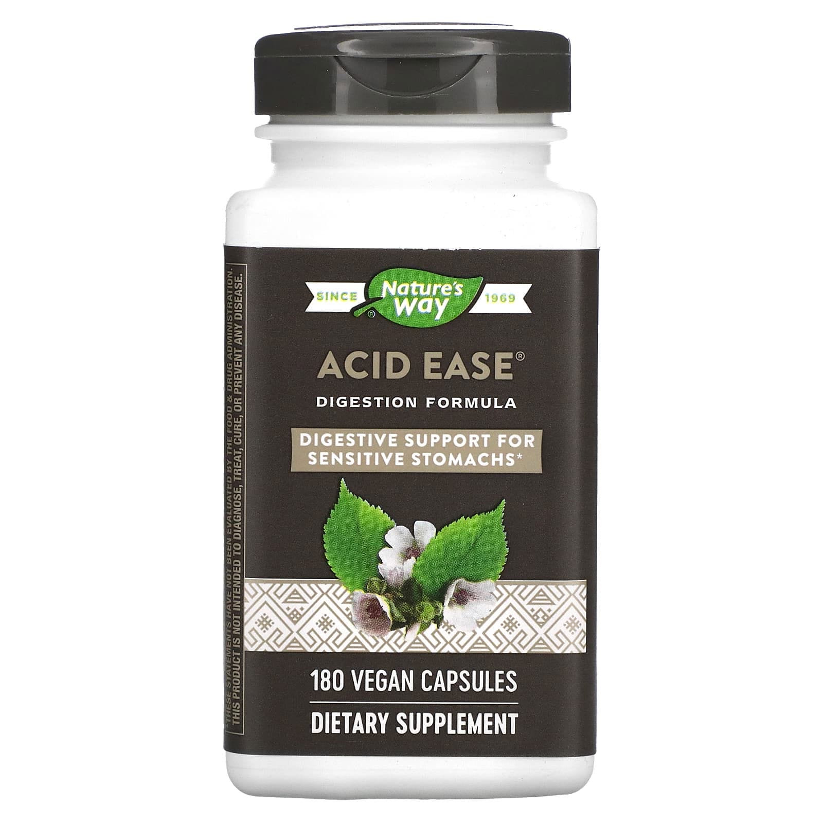 Nature's Way, Facilidad ácida, Fórmula para la digestión, 180 cápsulas veganas