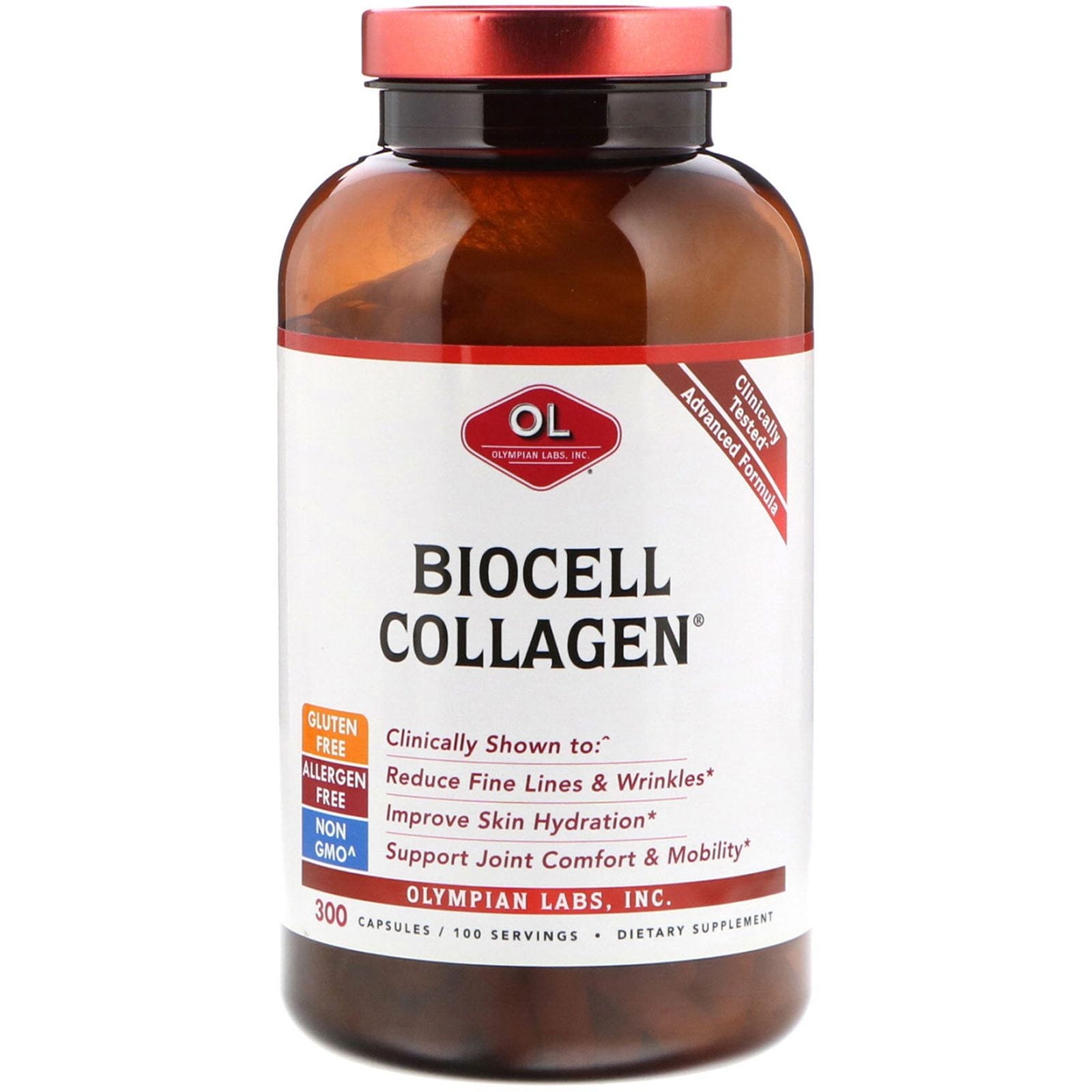 Olympian Labs, Colágeno Biocell, 300 cápsulas