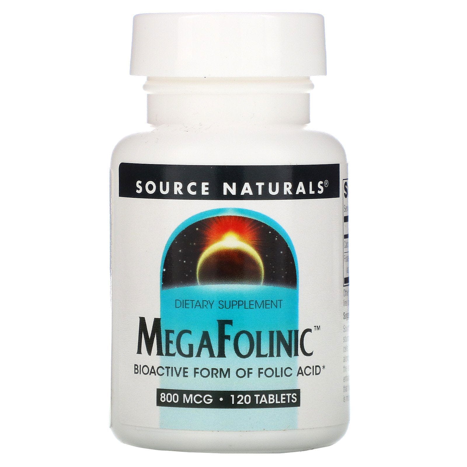 Source Naturals, MegaFolinic, 800 mcg, 120 Comprimidos
