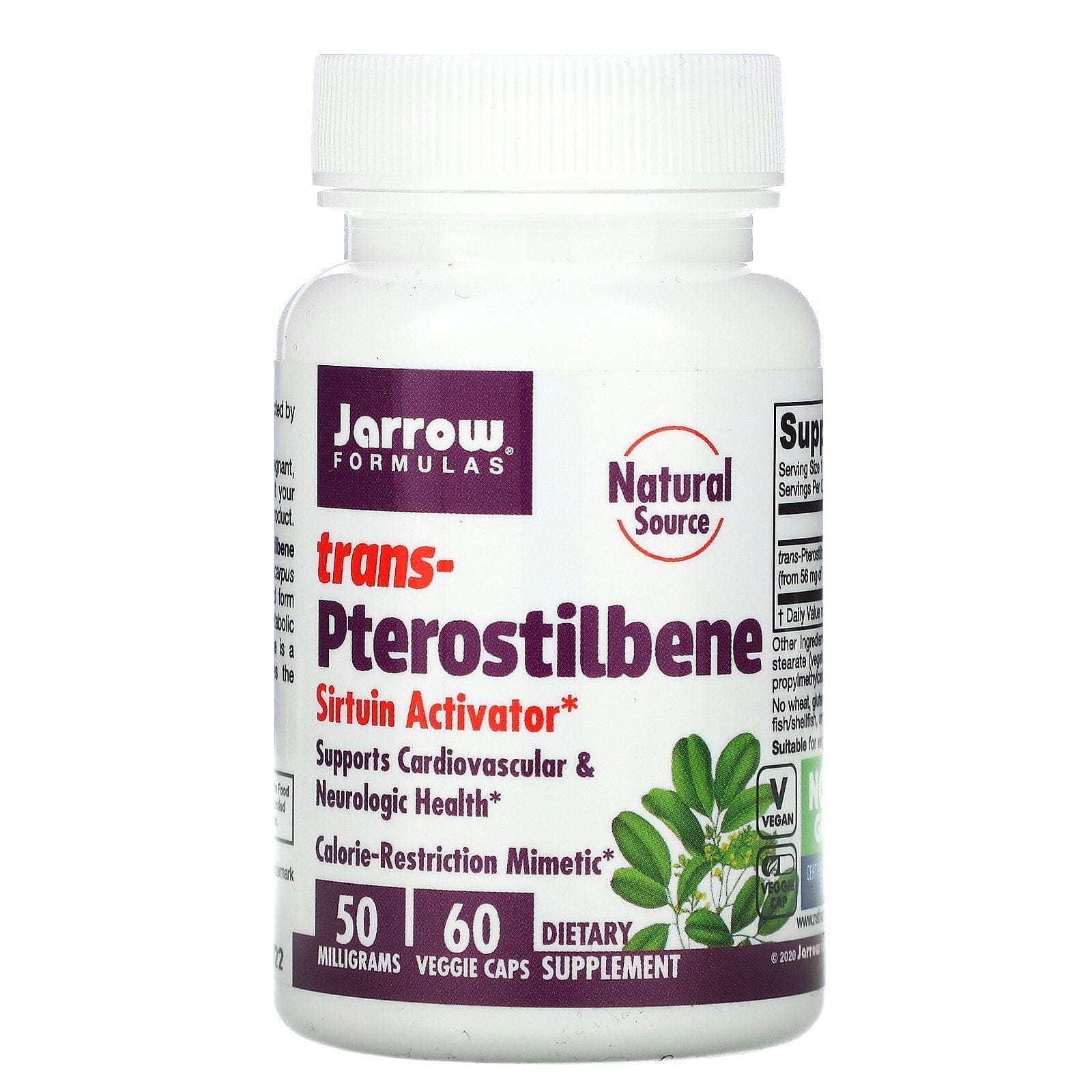 Jarrow Formulas, Trans-pterostilbeno, 50 mg, 60 cápsulas vegetarianas