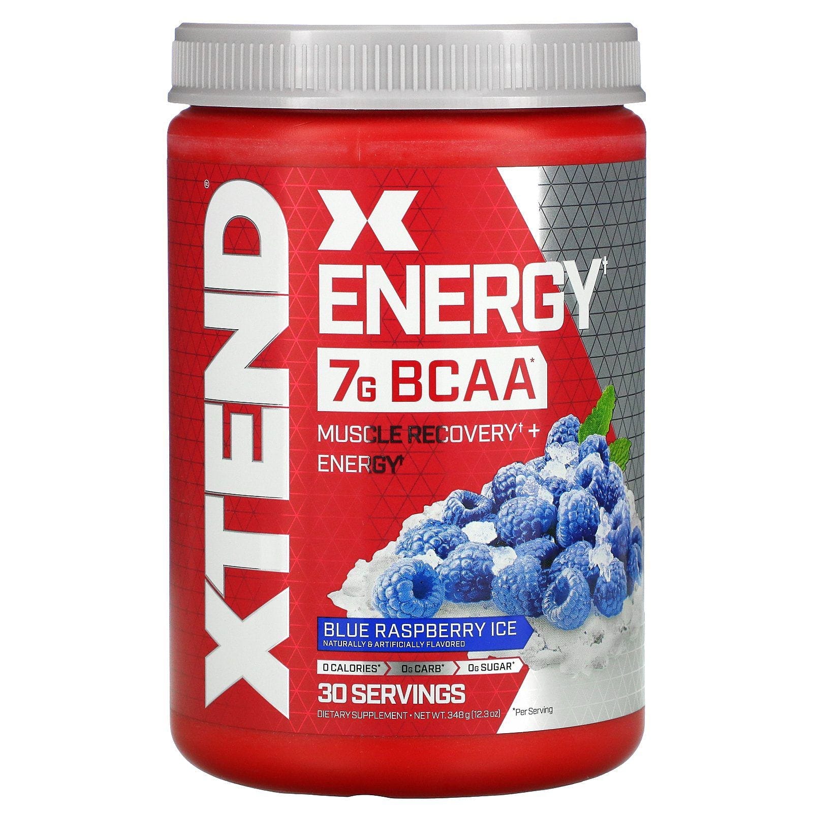 Xtend, Energía, 7 g de BCAA, Hielo de frambuesa azul, 348 g (12,3 oz)