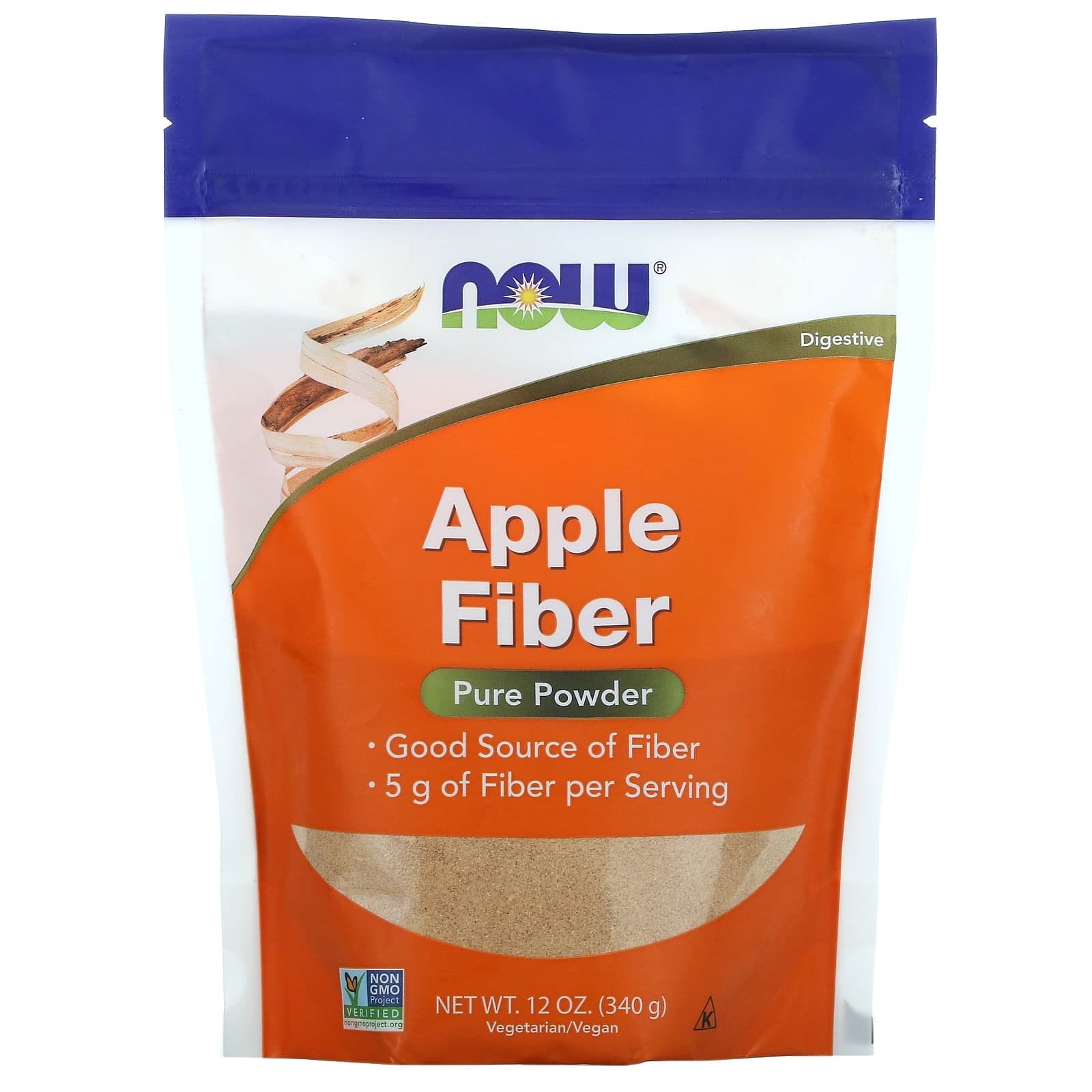 NOW Foods, Fibra de manzana, Polvo puro, 340 g (12 oz)