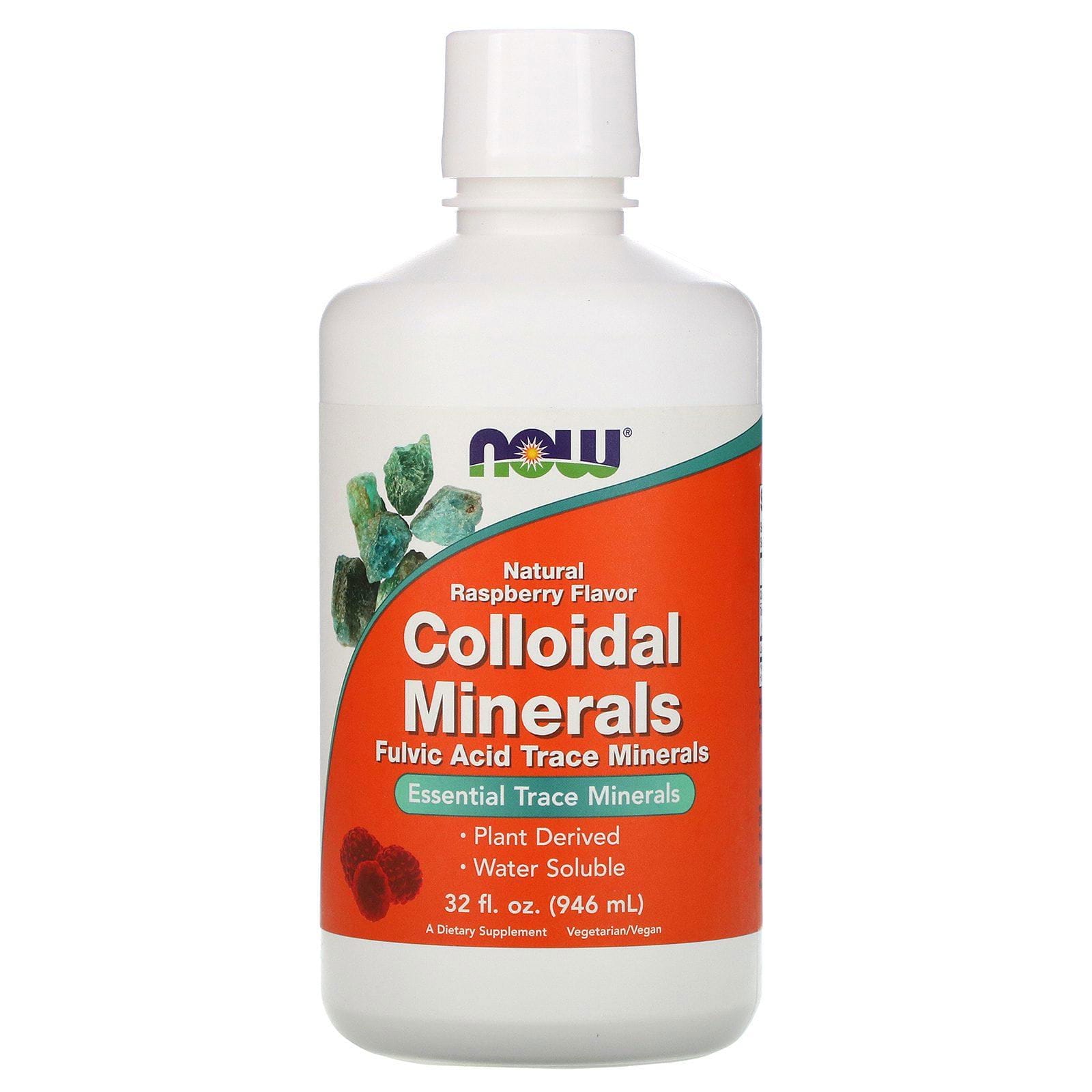 Now Foods, Minerales coloidales, sabor natural a frambuesa, 32 fl oz (946 ml)