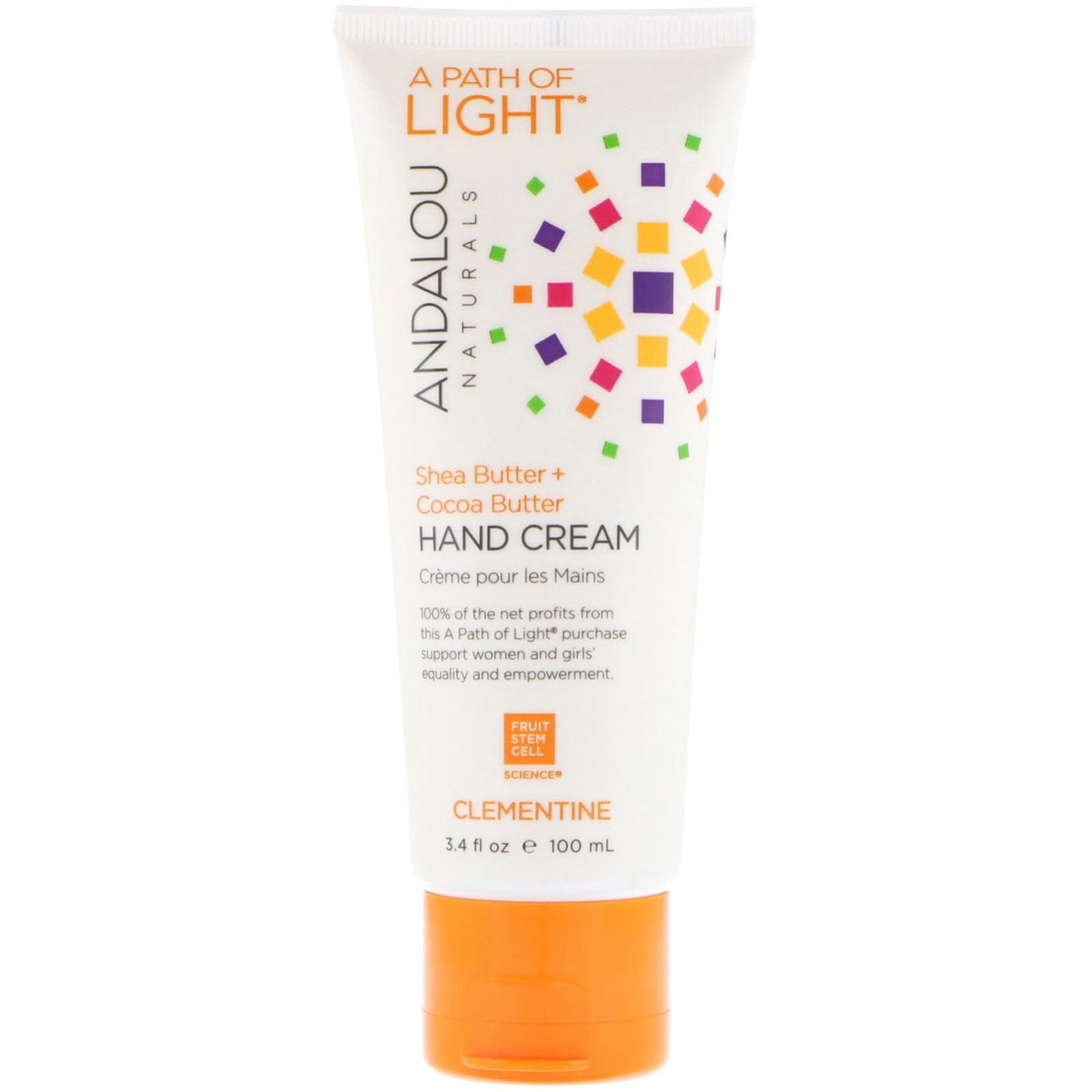 Andalou Naturals, A Force of Nature, crema de manos de espino cerval de mar + manteca de karité, Clementine, 3.4 fl oz (100 ml)