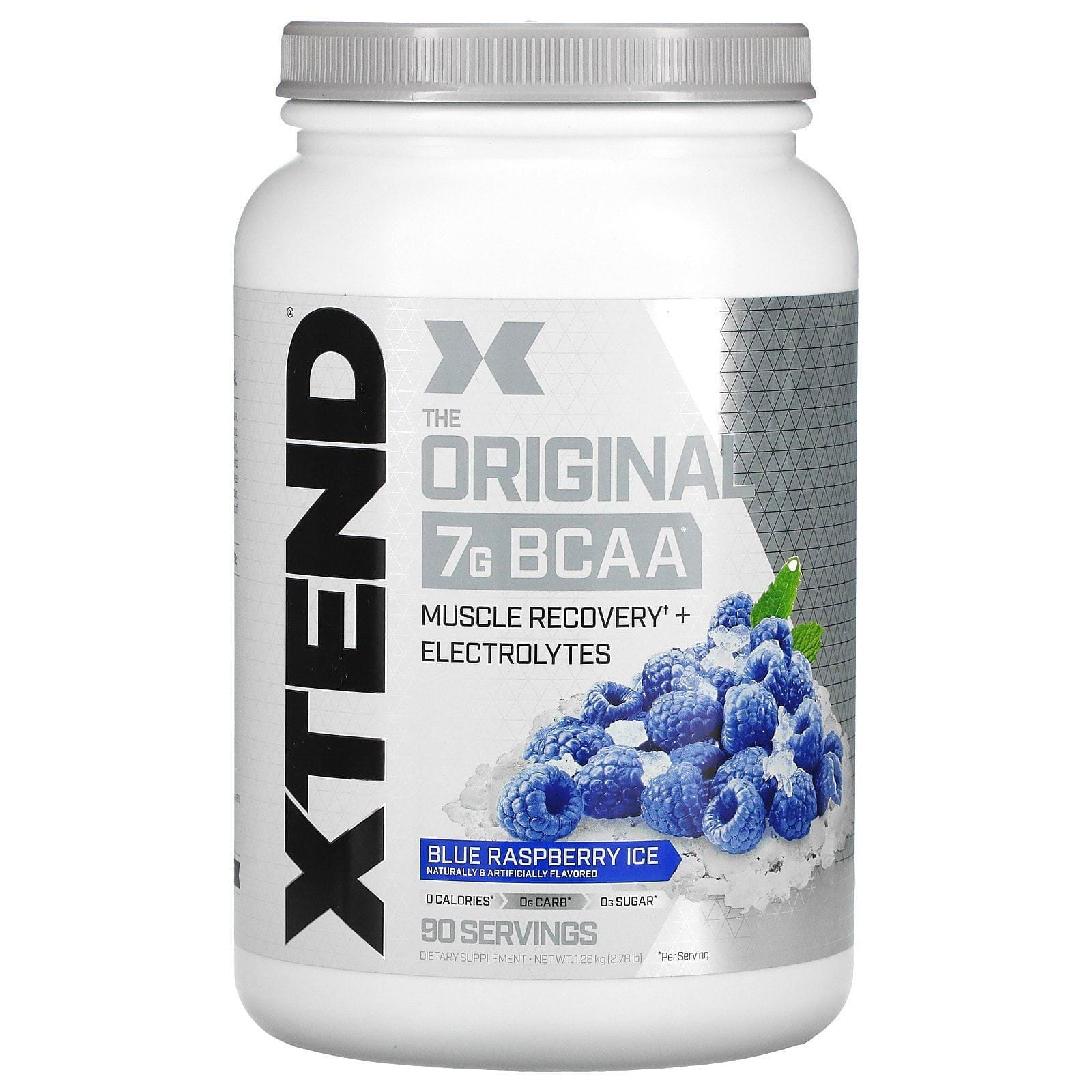 Xtend, El original, 7 g de BCAA, Hielo de frambuesa azul, 1,26 kg (2,78 lb)