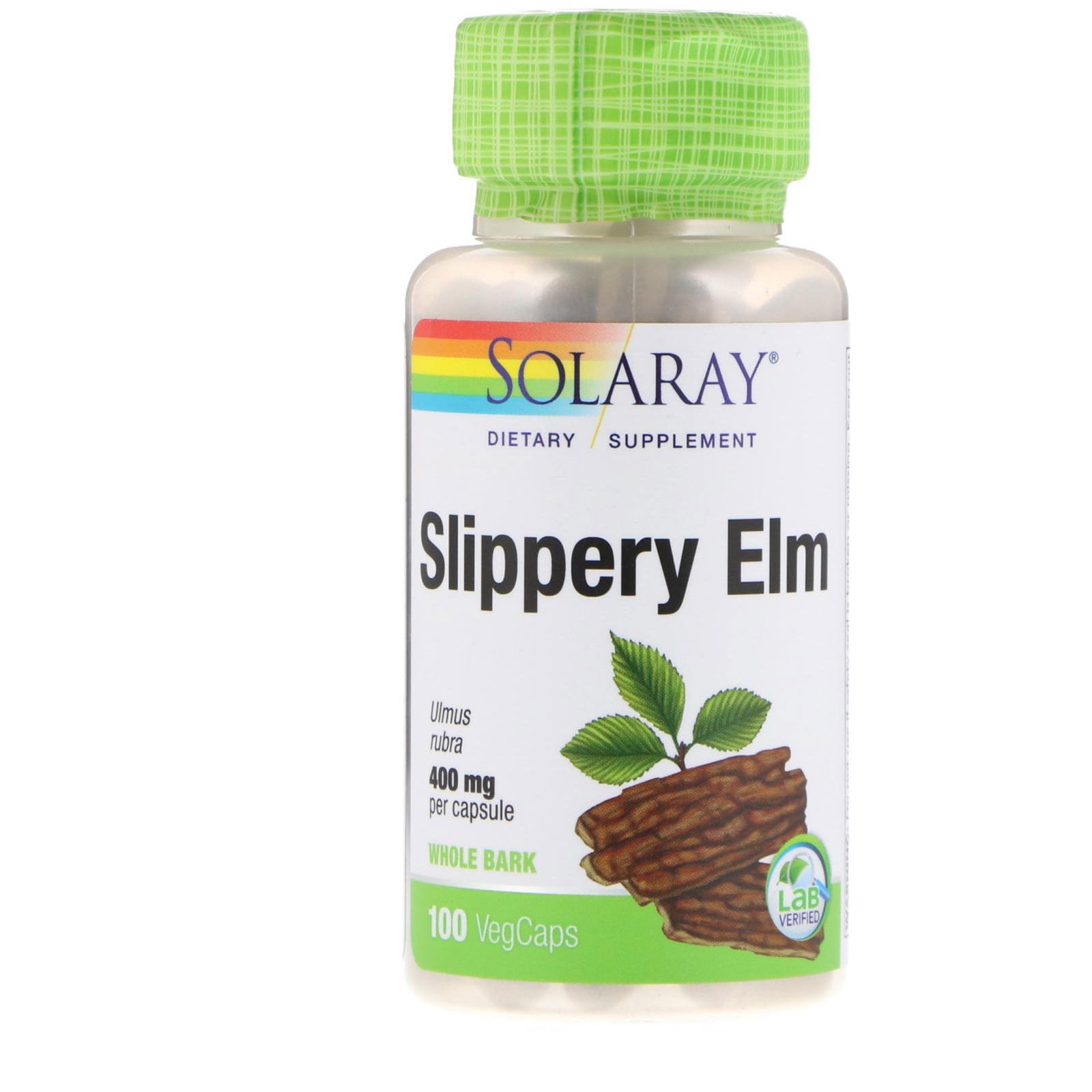 Solaray, Olmo resbaladizo, 400 mg, 100 cápsulas fáciles de tragar