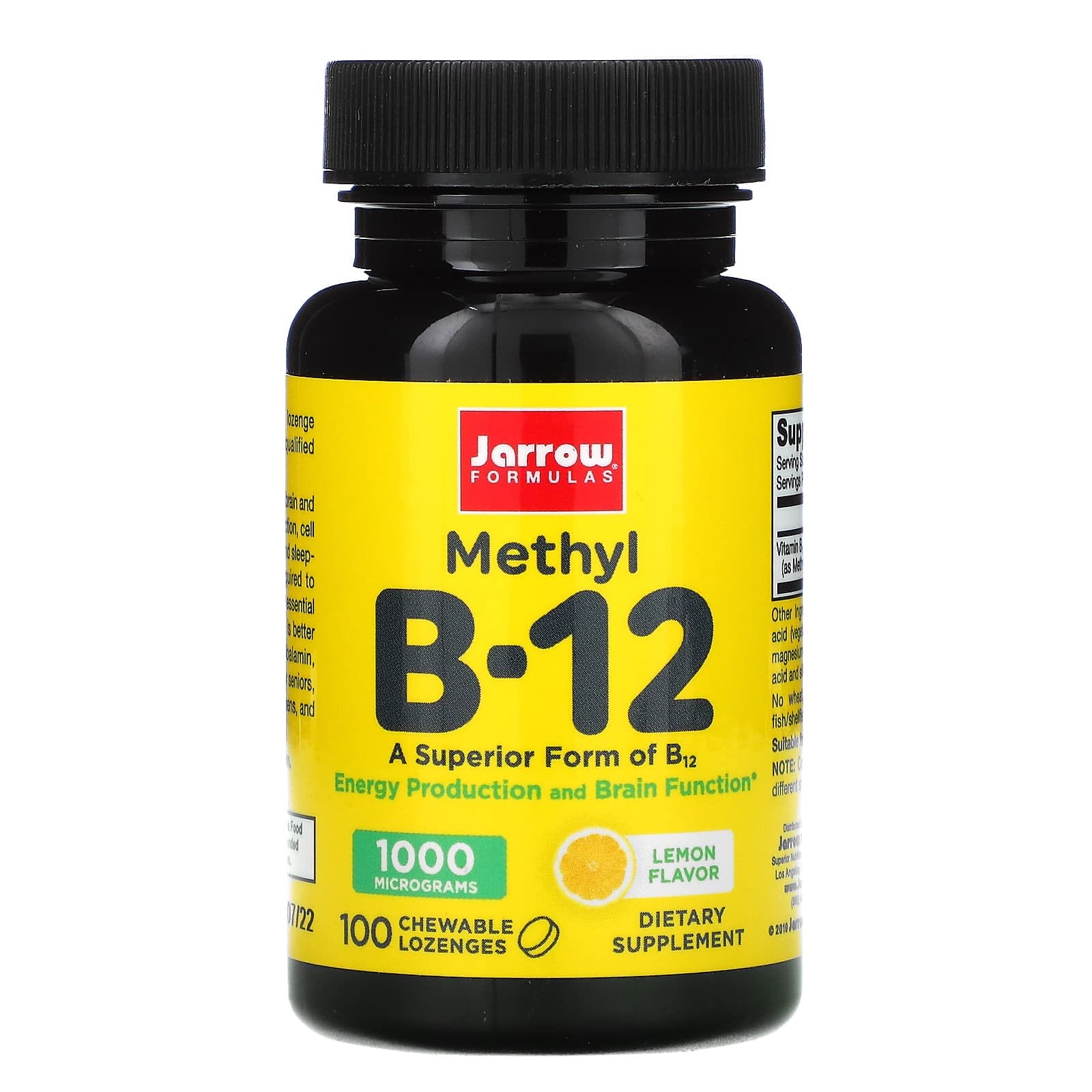 Jarrow Formulas, Metil B12, Sabor a limón, 1000 mcg, 100 pastillas masticables