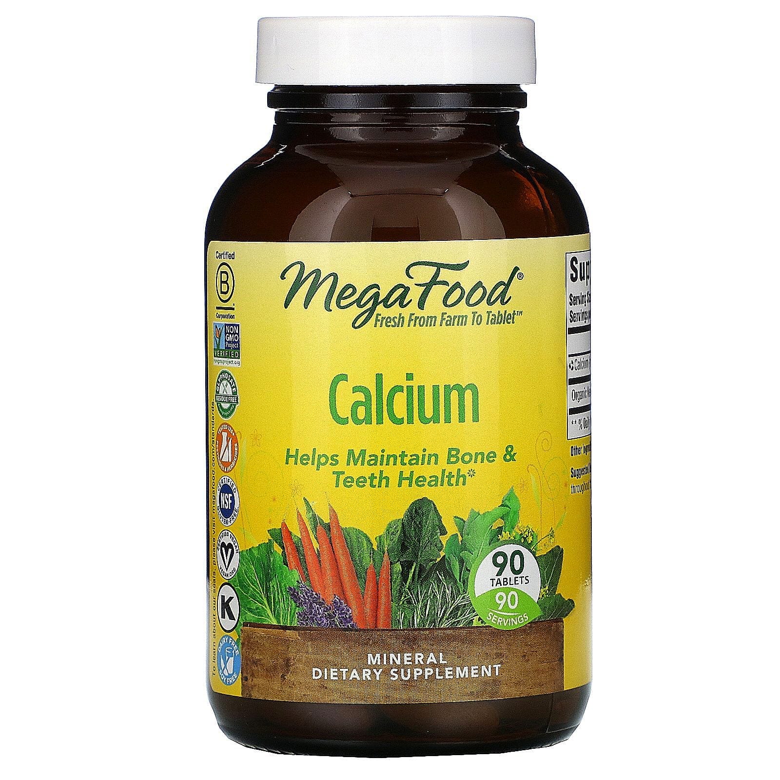 MegaFood, Calcio, 90 comprimidos