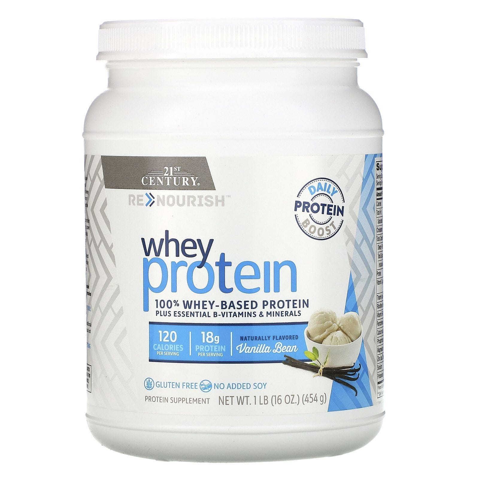 21st Century, ReNutrición, Proteína de suero, vainilla, 16 oz (454 g)