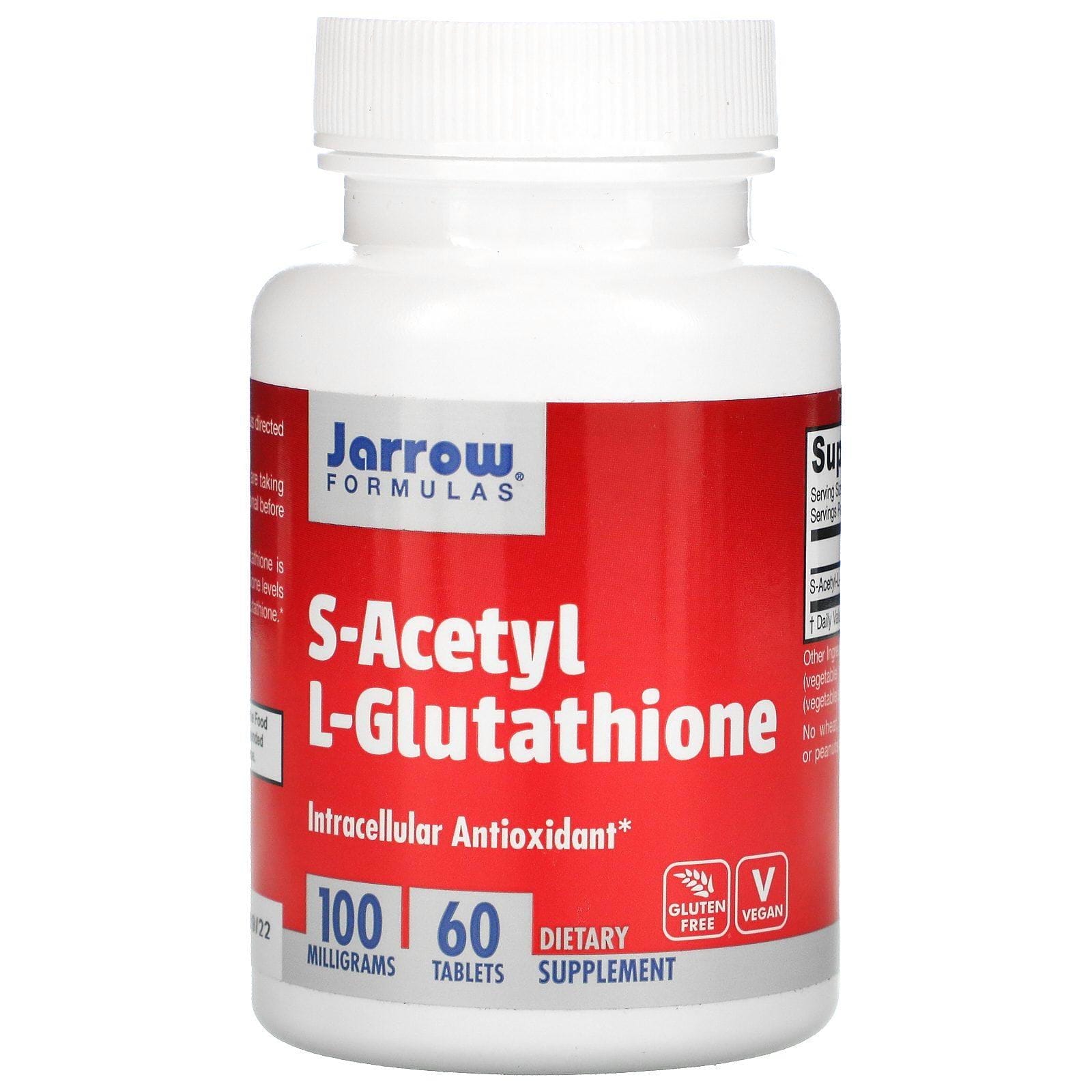 Jarrow Formulas, S-acetil L-glutatión, 100 mg, 60 comprimidos