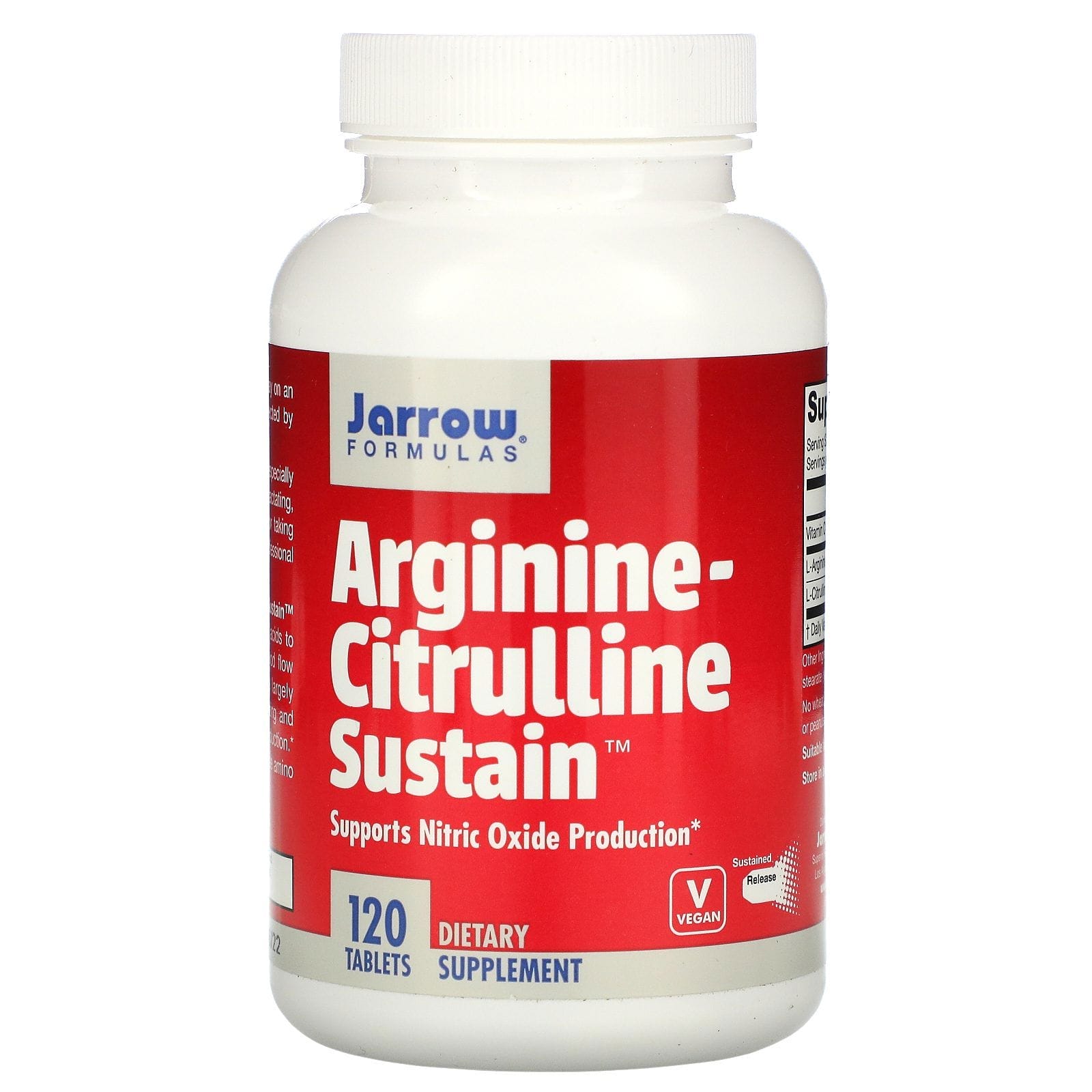 Jarrow Formulas, Arginine-Citrulline Sustain, Suplemento alimentario, 120 comprimidos