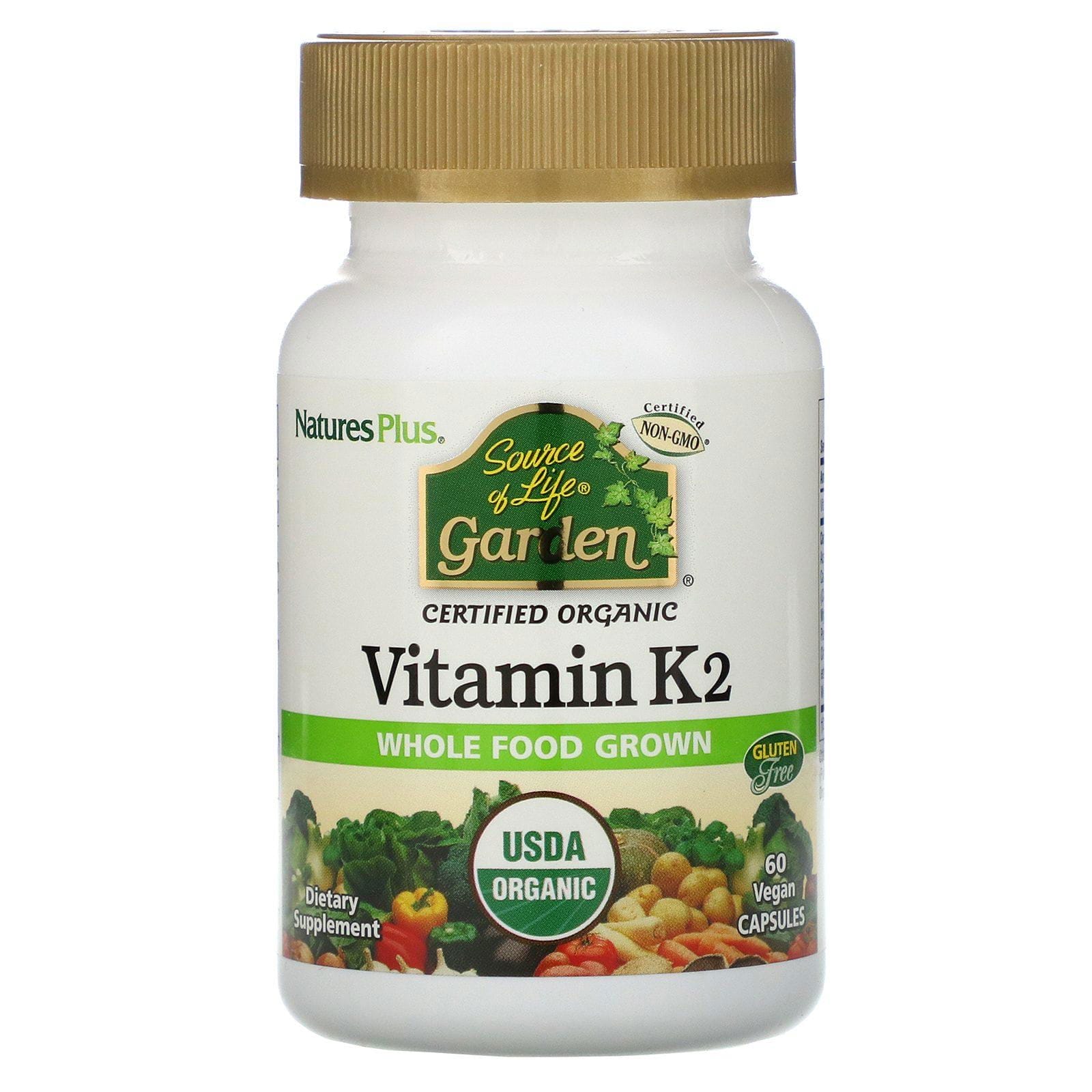 Nature's Plus, Source of Life, Garden, Vitamina K2, 60 Cápsulas Vegetarianas