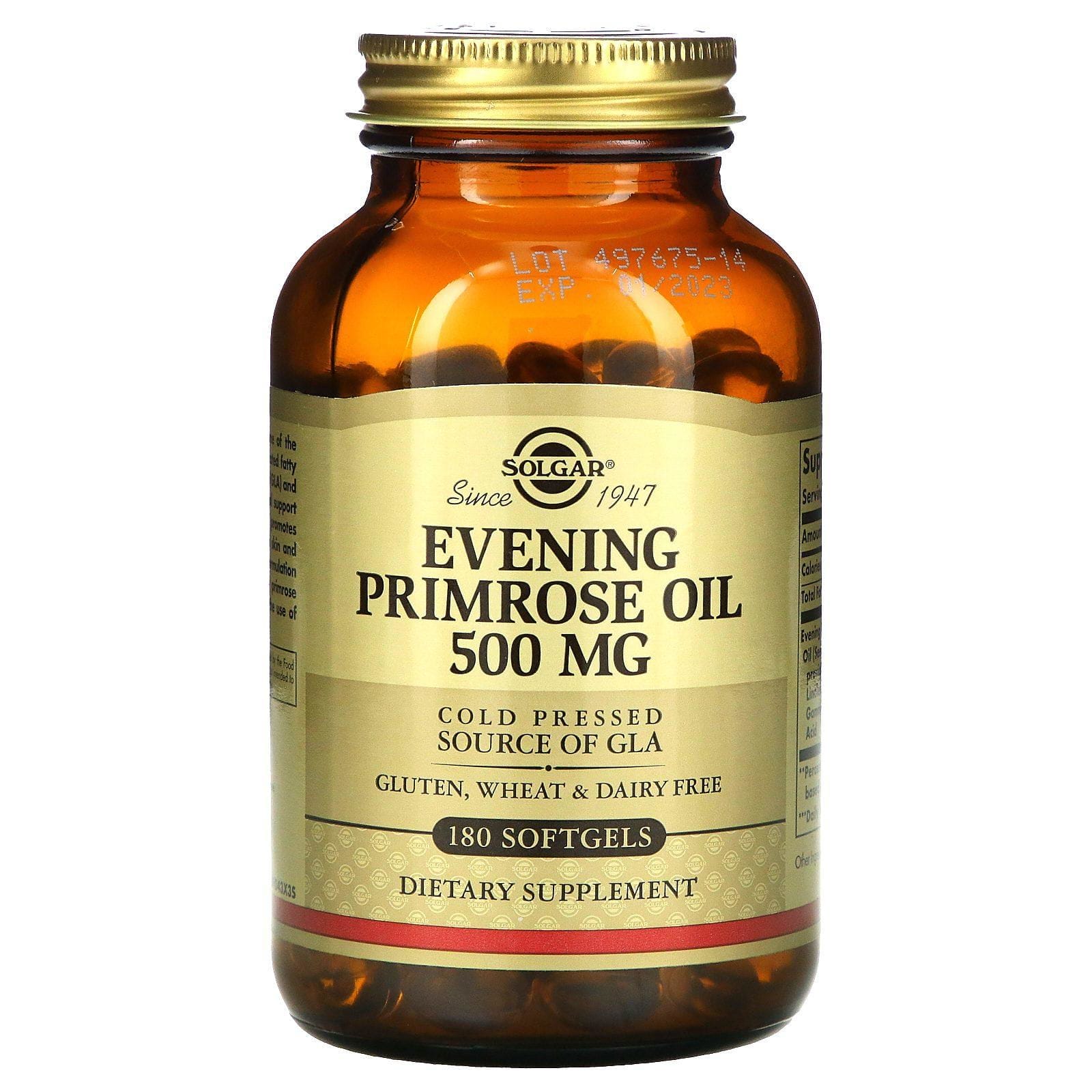 Solgar, Aceite de Onagra, 500 mg, 180 Cápsulas Blandas