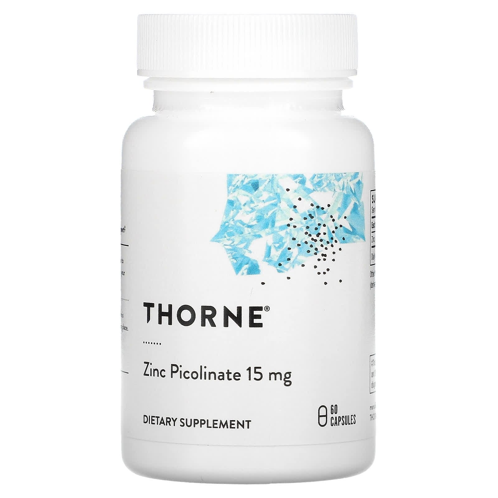 Thorne, Zinc Picolinato, 15 mg, 60 cápsulas