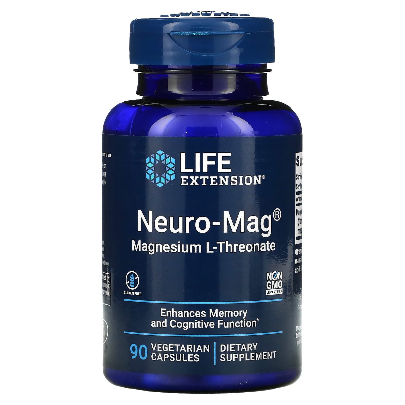 Life Extension, Neuro-Mag, L-treonato de magnesio, 90 cápsulas vegetales