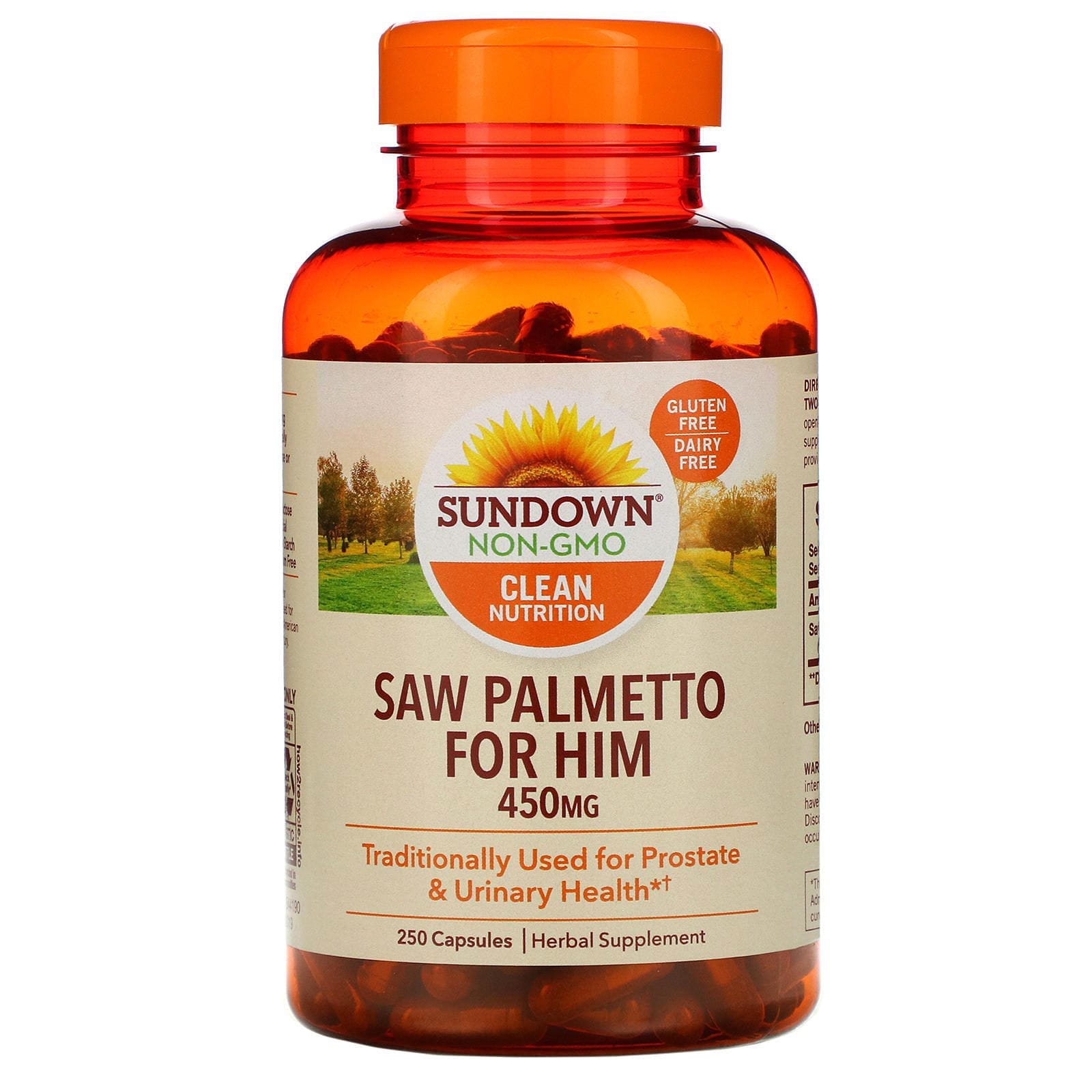 Sundown Naturals, Whole Herb, palma enana estadounidense, 450 mg, 250 cápsulas