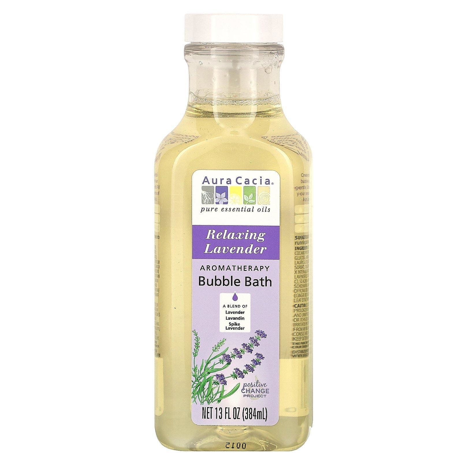 Aura Cacia, Baño de Burbujas de Aromaterapia, Lavanda Relajante, 13 fl oz (384 ml)