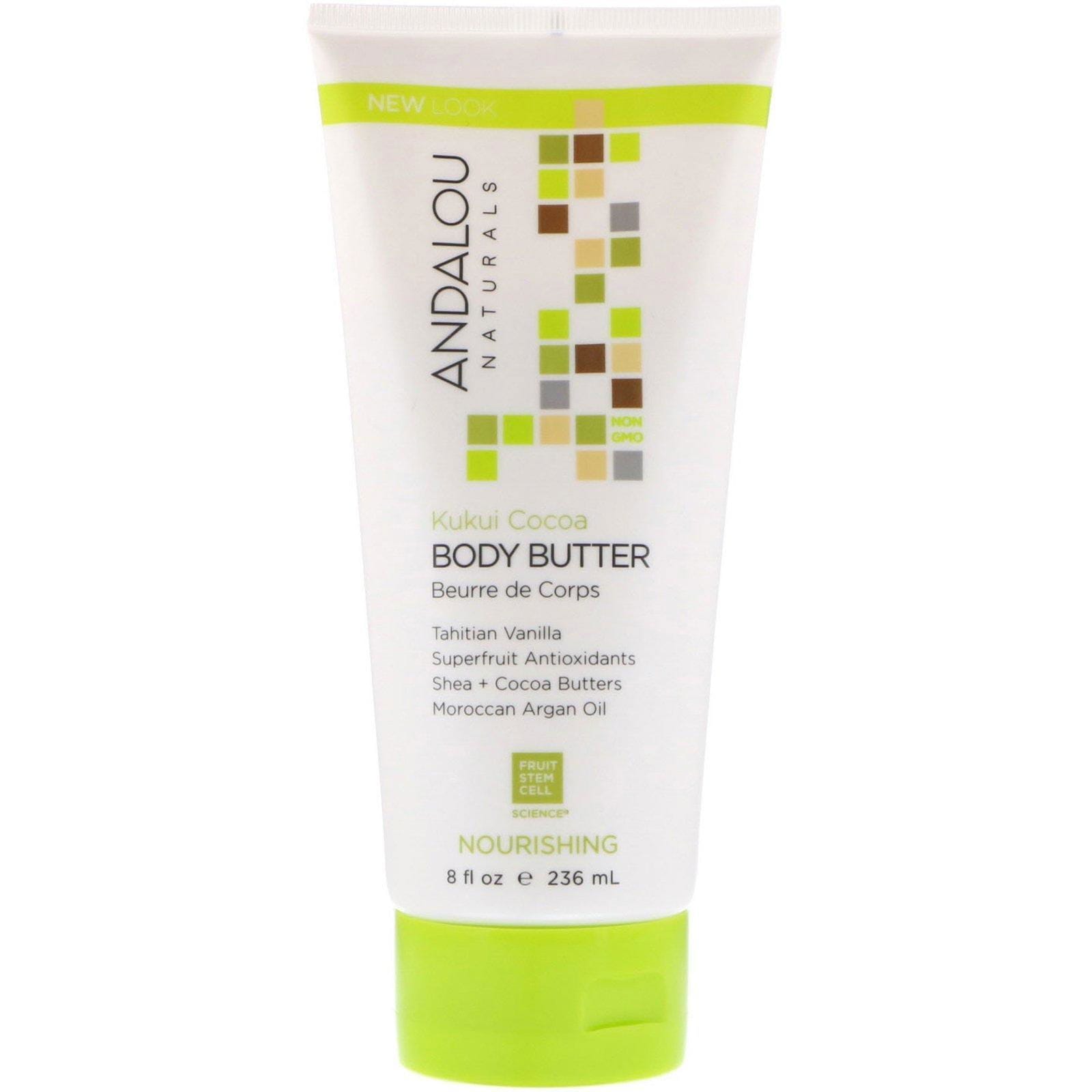 Andalou Naturals, Manteca para el cuerpo, Humectante, Kukui Cocoa, 8 fl oz (236 ml)
