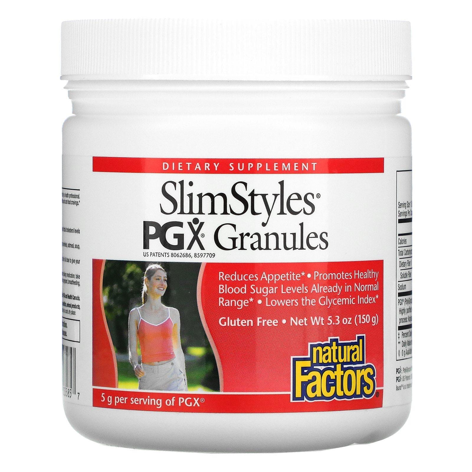 Natural Factors, SlimStyles, gránulos de PGX, sin sabor, 5,3 oz (150 g)