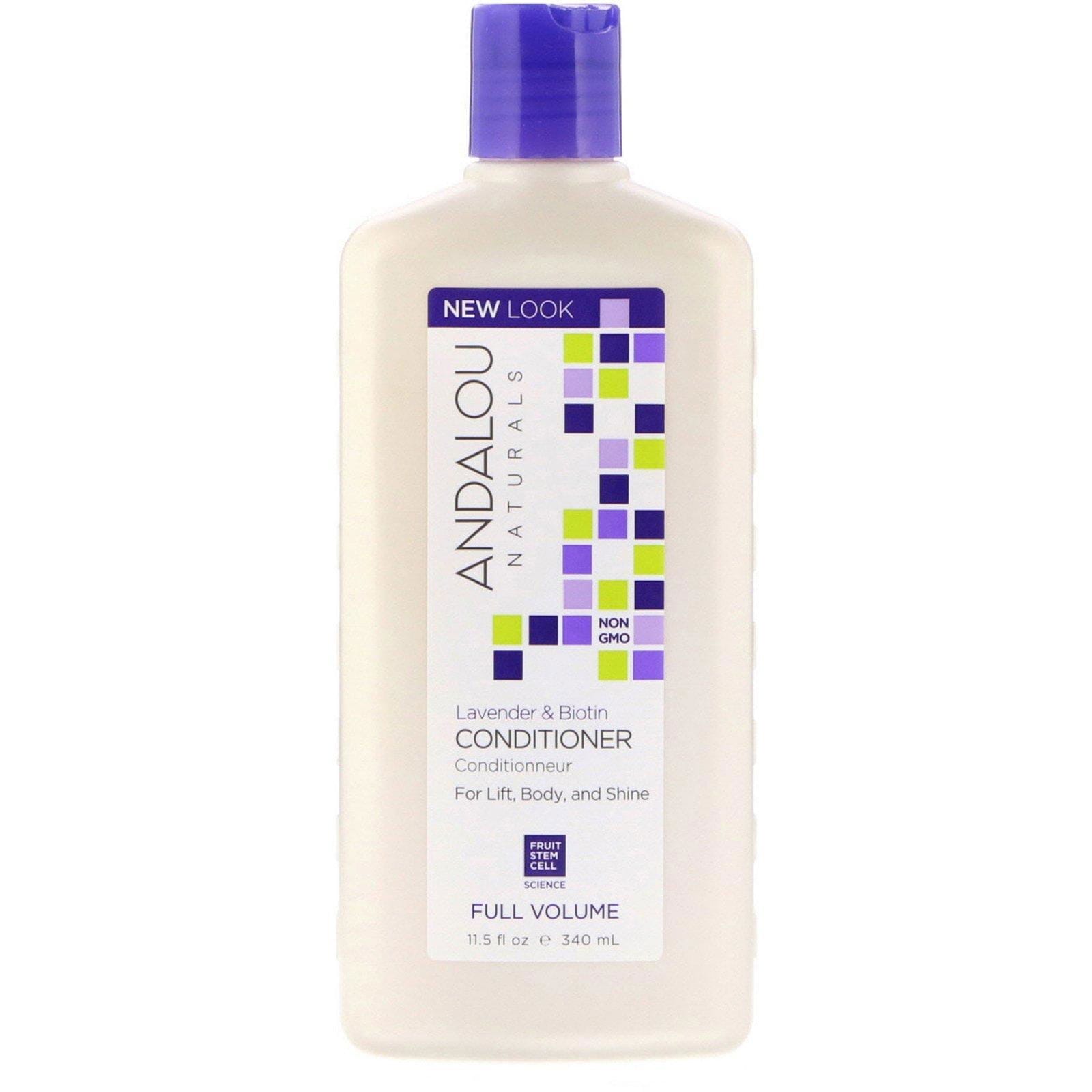 Andalou Naturals, Acondicionador, volumen completo, para levantar, dar cuerpo y brillo, lavanda y biotina, 11.5 fl oz (340 ml)