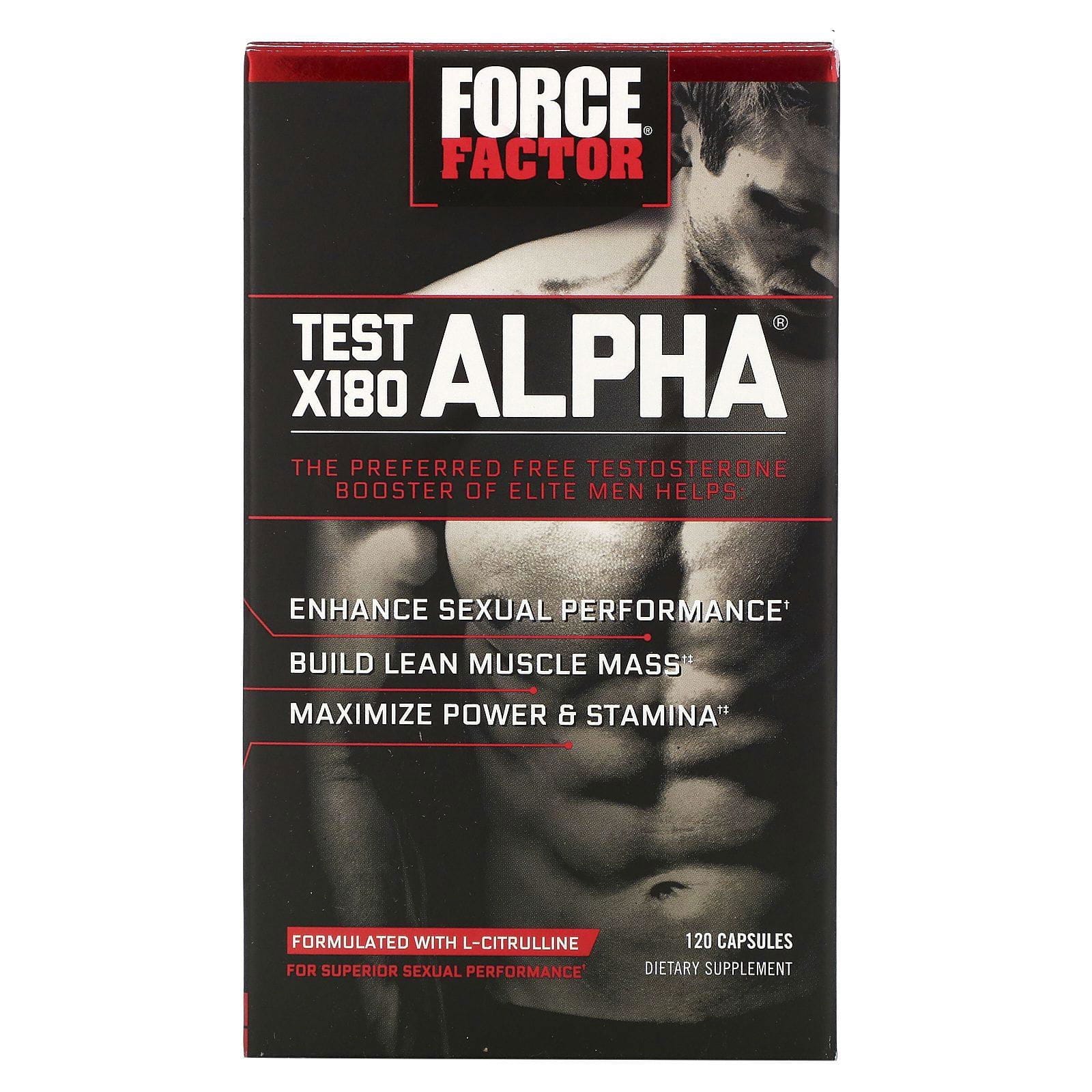 Force Factor, Test X180 Alpha, Potenciador de la testosterona, 120 cápsulas