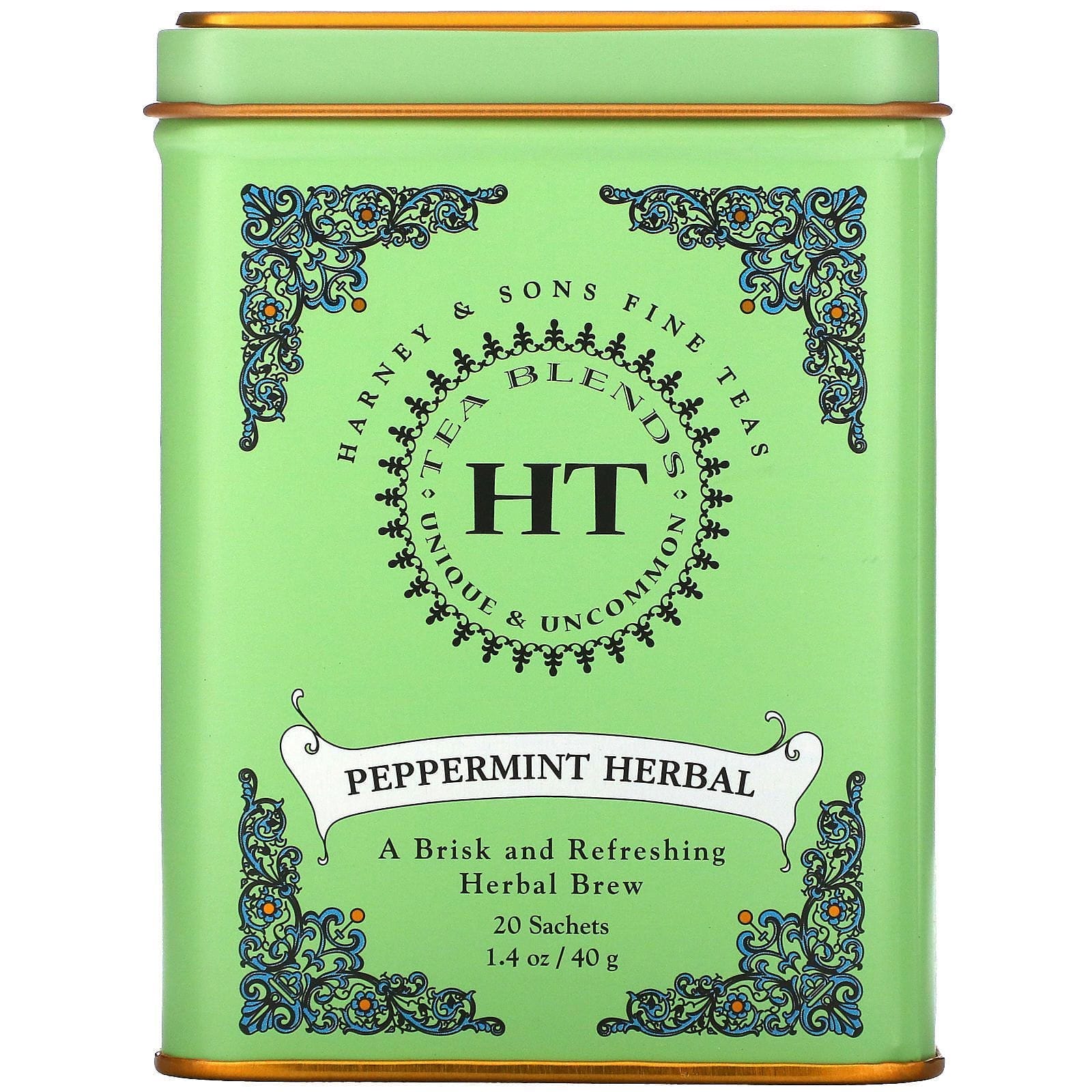 Harney & Sons, Tés Finos, Menta Herbal, Sin Cafeína, 20 Bolsitas de Té, 1.4 oz (40 g)