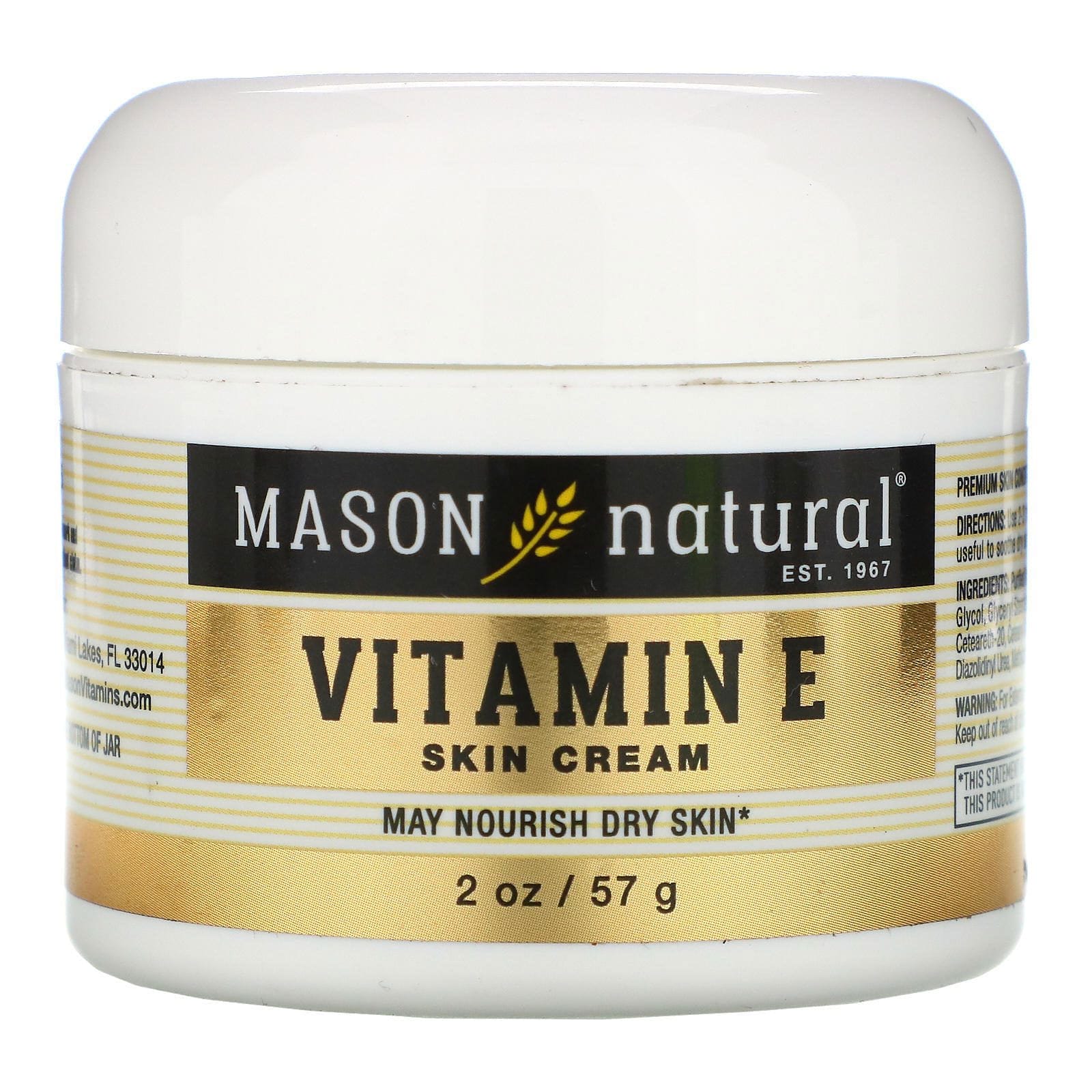 Mason Natural, Vitamin E Skin Cream, 2 oz (57 g)