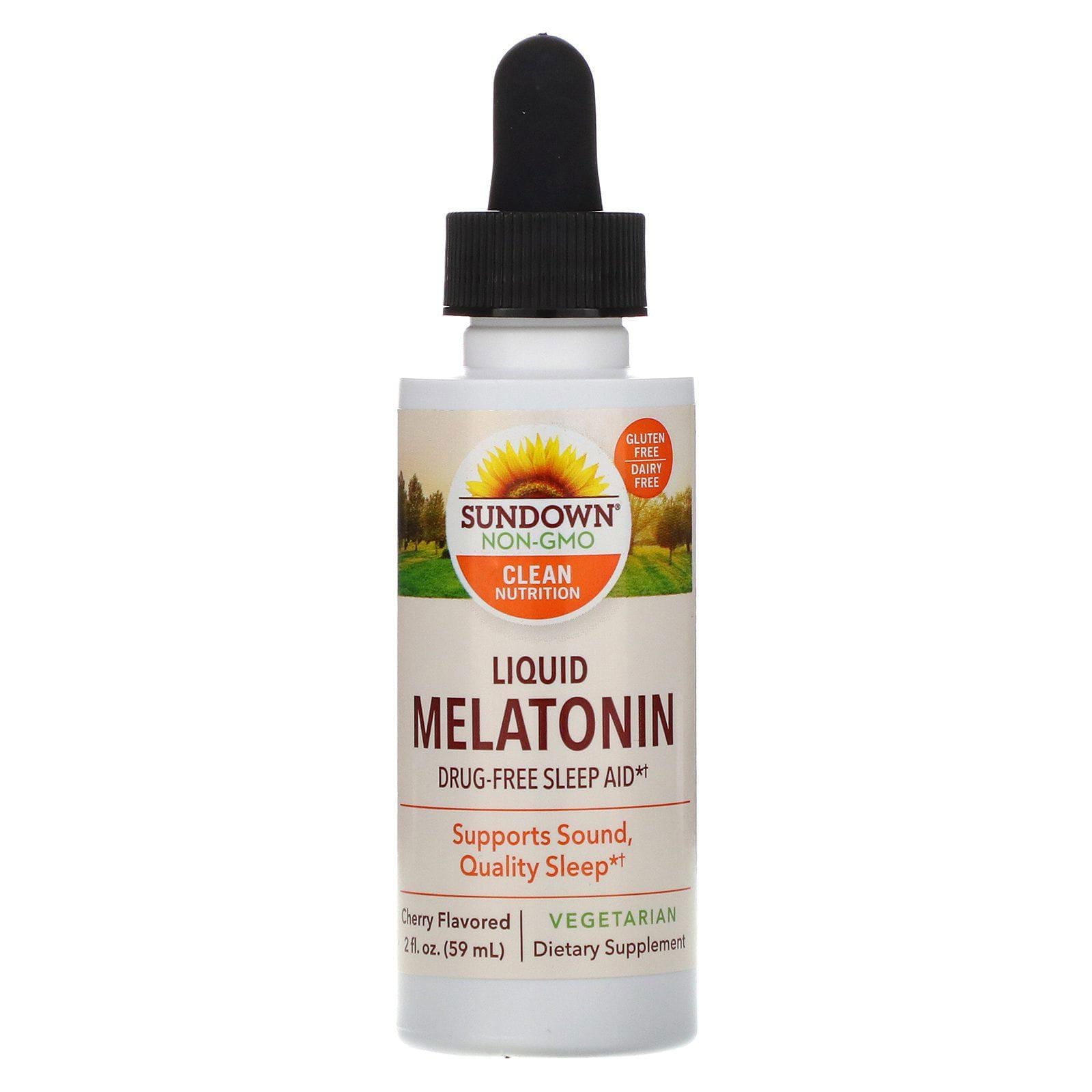 Sundown Naturals, Melatonina líquida, sabor a cereza, 2 fl. Oz (59 ml)
