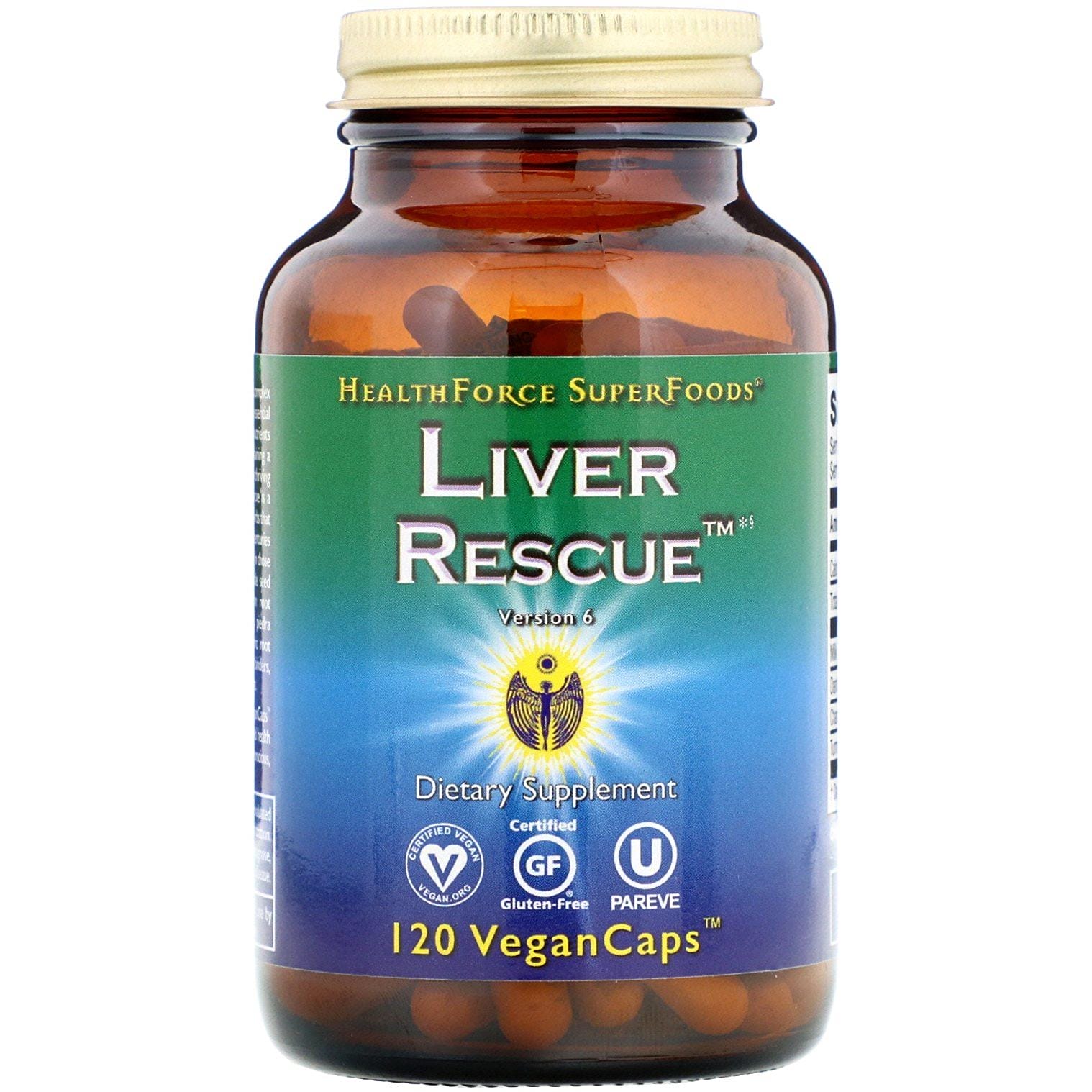 HealthForce Superfoods, Liver Rescue, Versión 6, 120 cápsulas veganas