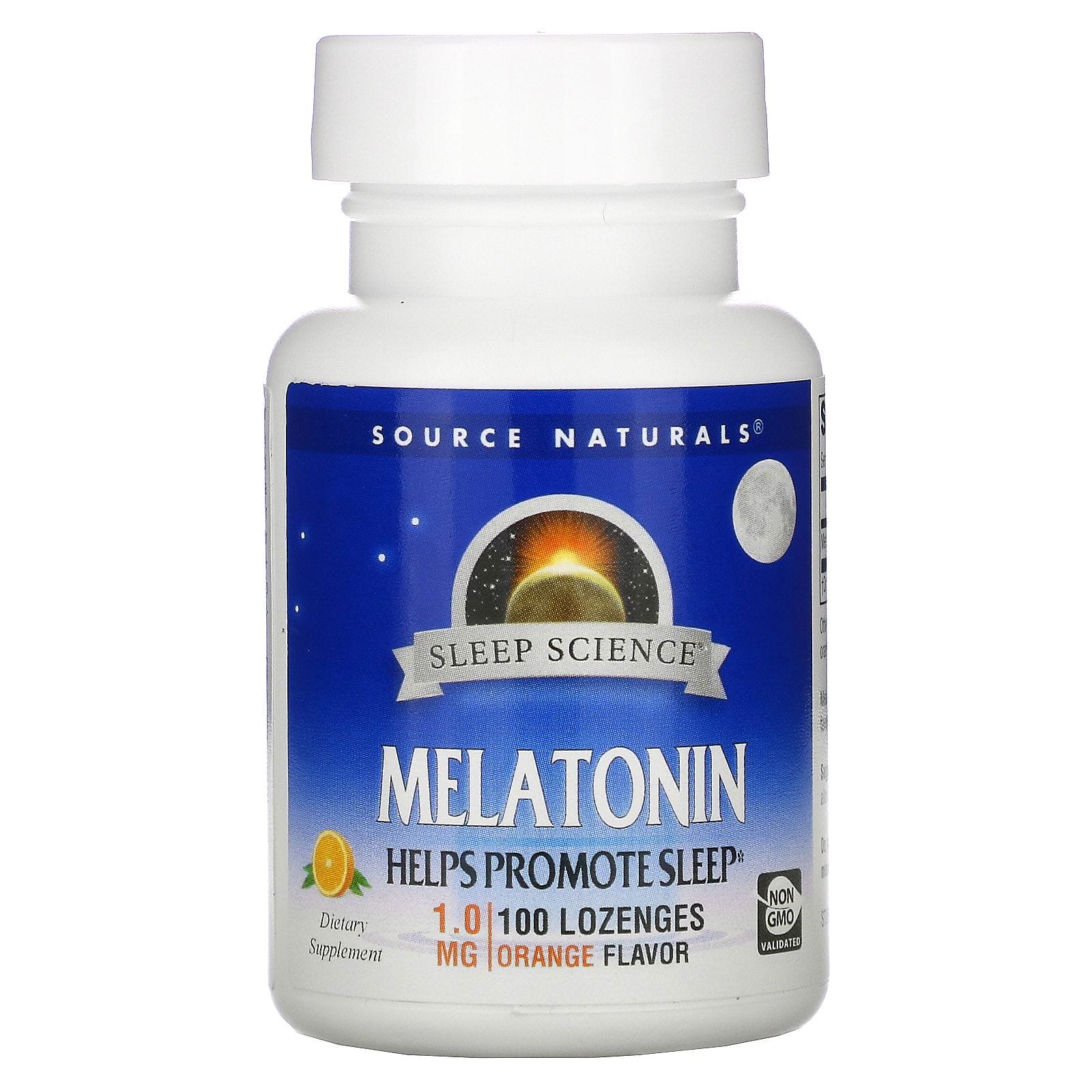 Source Naturals, Melatonina, Sabor naranja, 1,0 mg, 100 tabletas